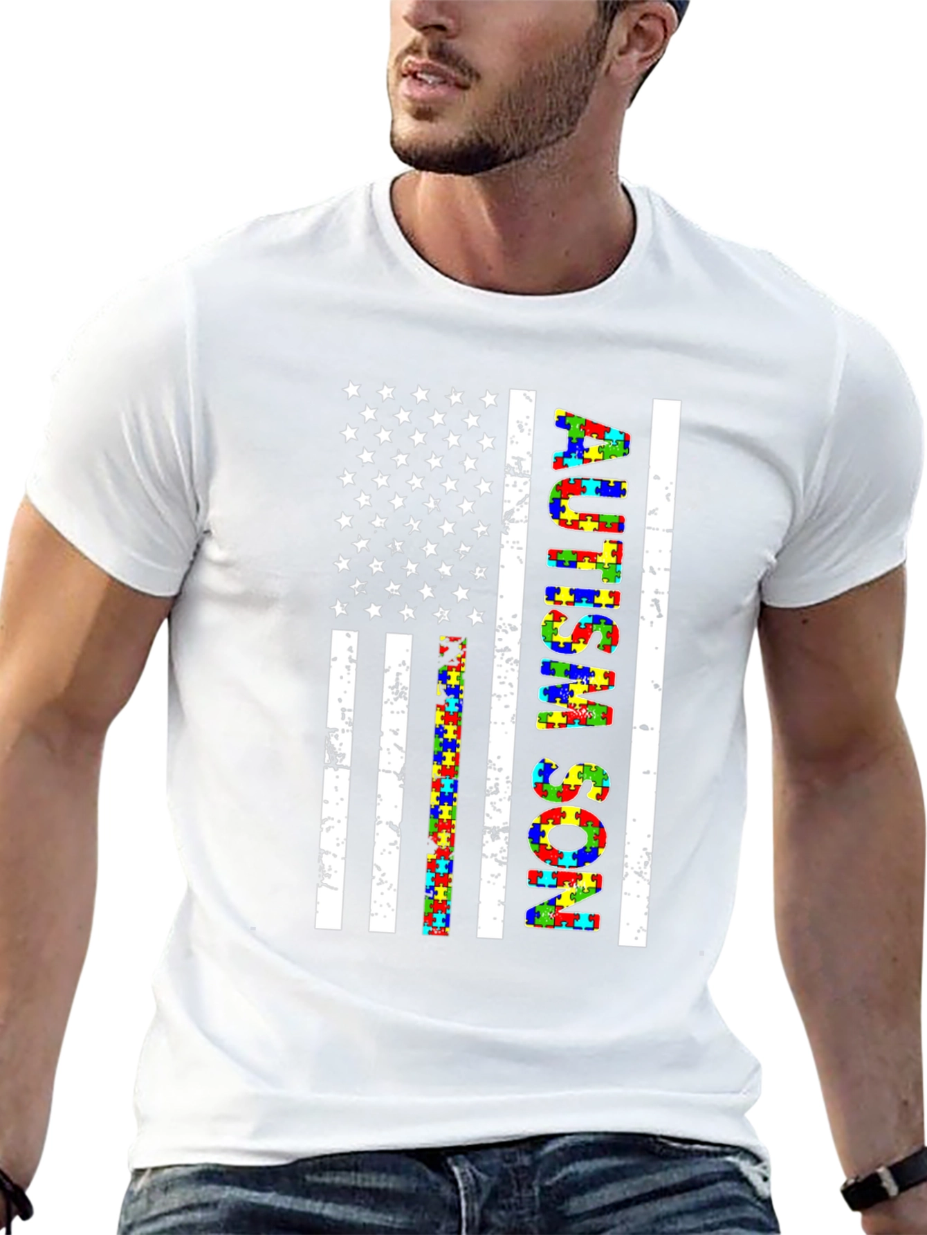 Autism Son American Flag T-Shirt