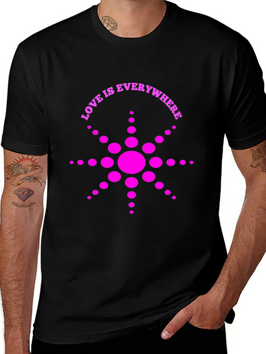 Love Is Everywhere T-Shirt - Black with Pink Graphic