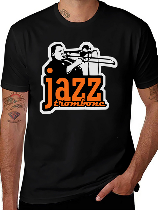 Jazz Trombone Black T-Shirt - Cool Music Tee