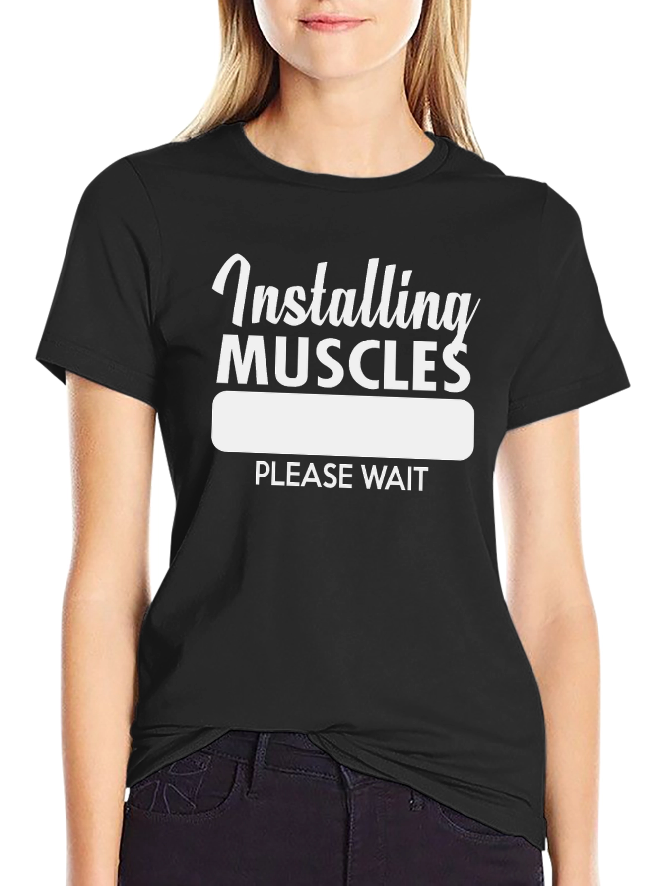 Installing Muscles - Funny Workout T-Shirt