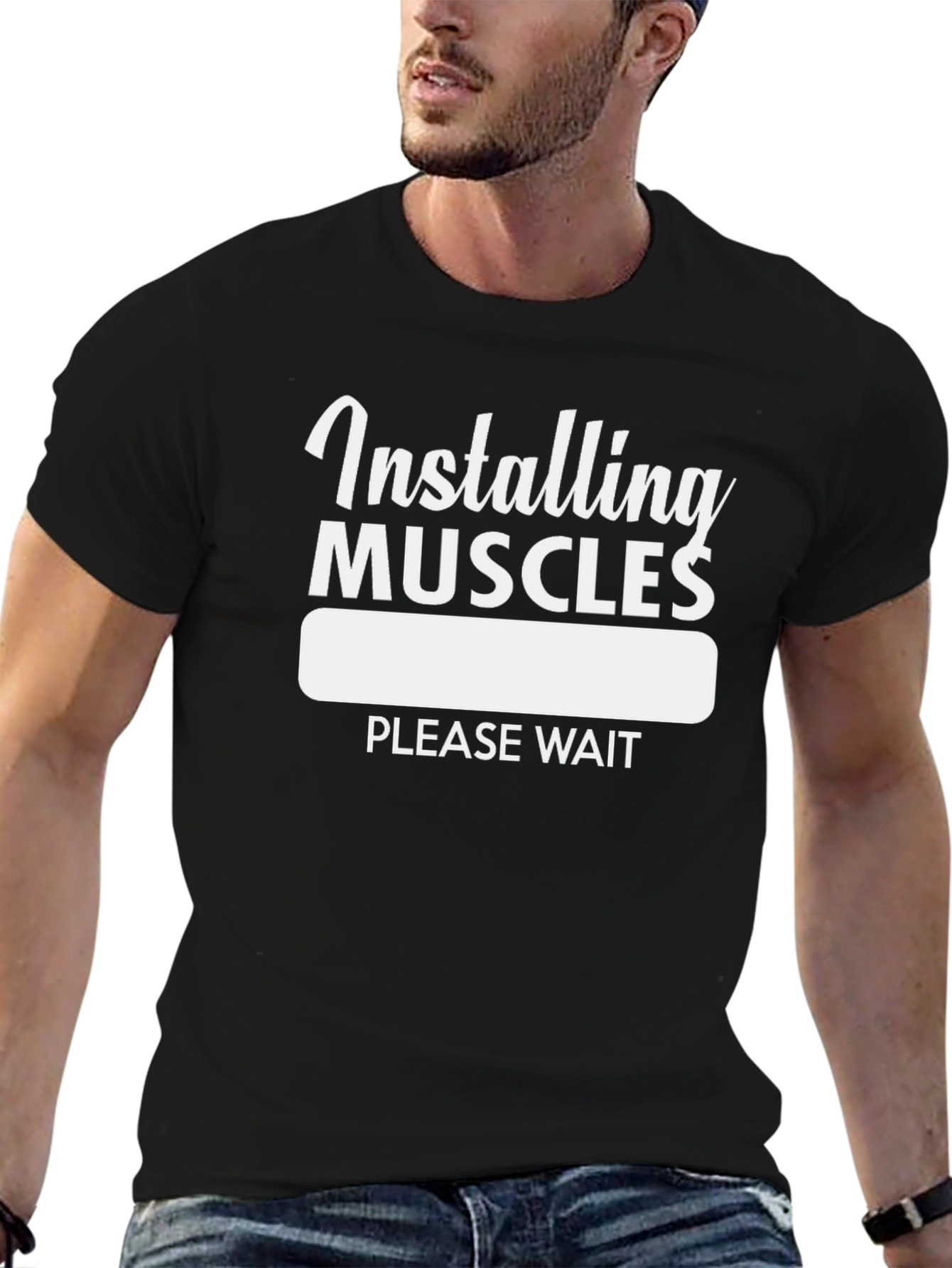 Installing Muscles - Funny Workout T-Shirt