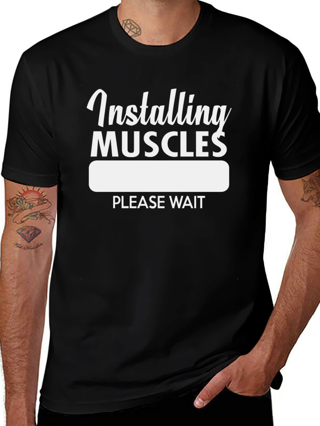 Installing Muscles - Funny Workout T-Shirt
