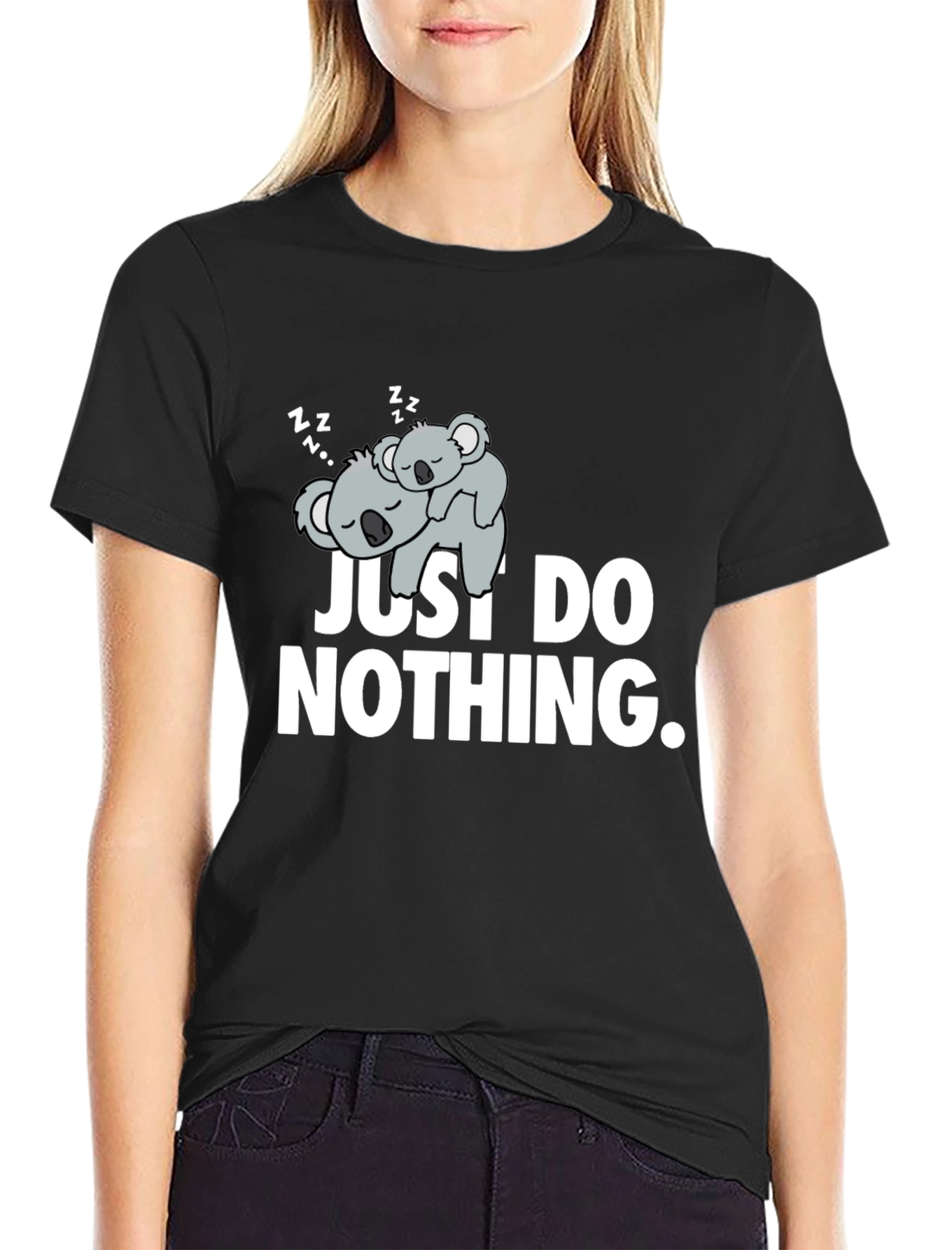 Lazy Koala Graphic T-Shirt - Just Do Nothing