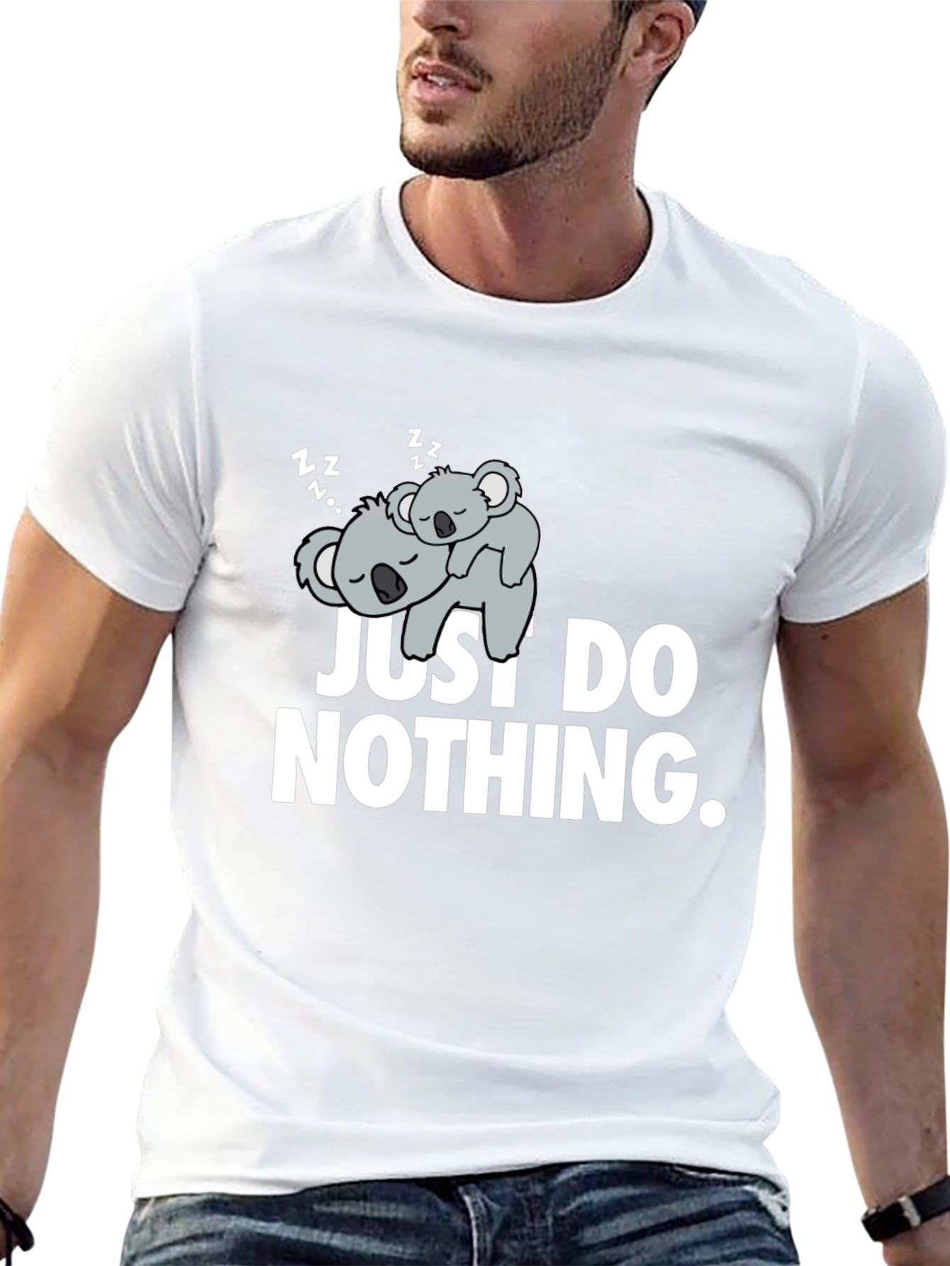 Lazy Koala Graphic T-Shirt - Just Do Nothing