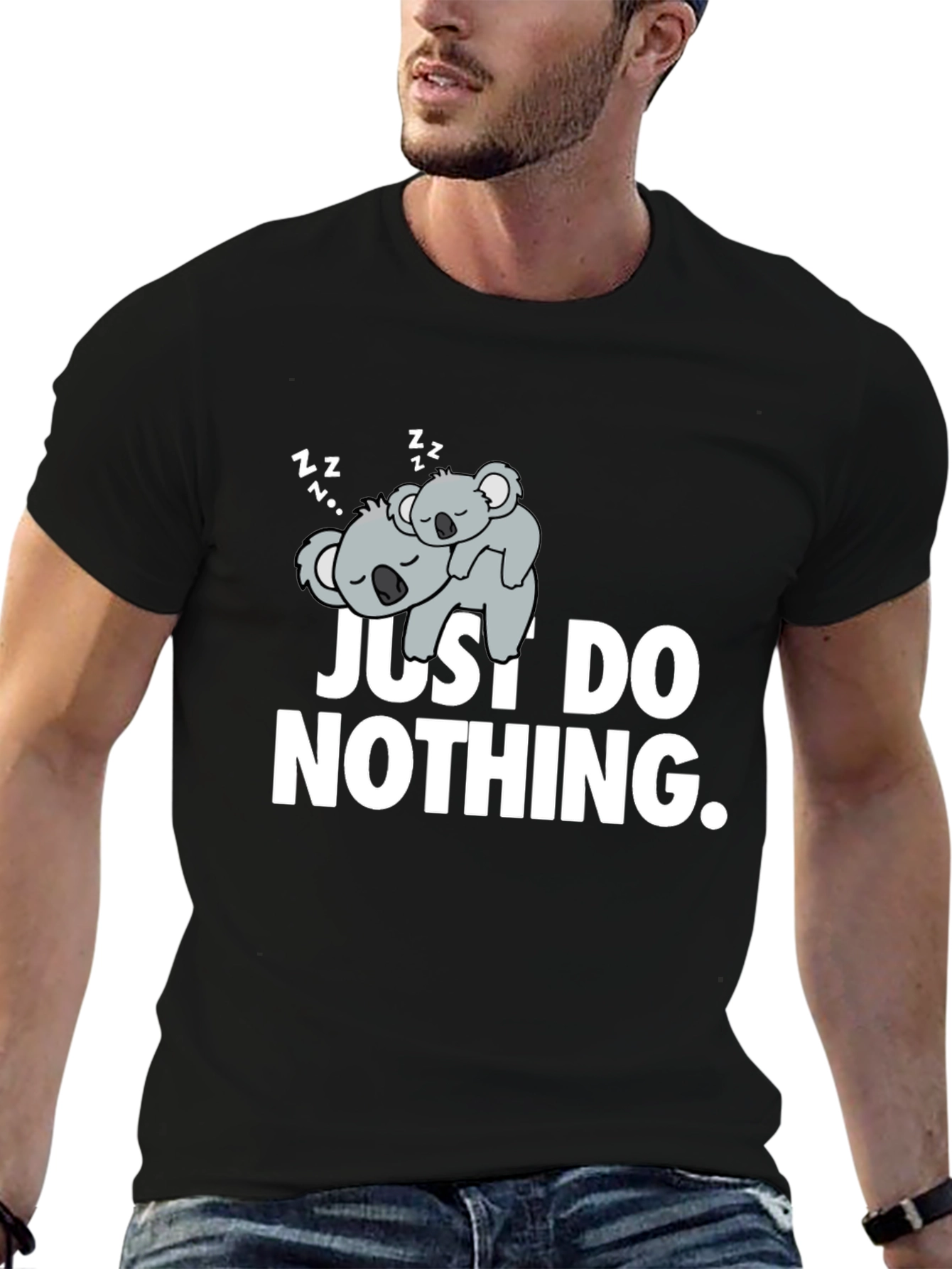 Lazy Koala Graphic T-Shirt - Just Do Nothing