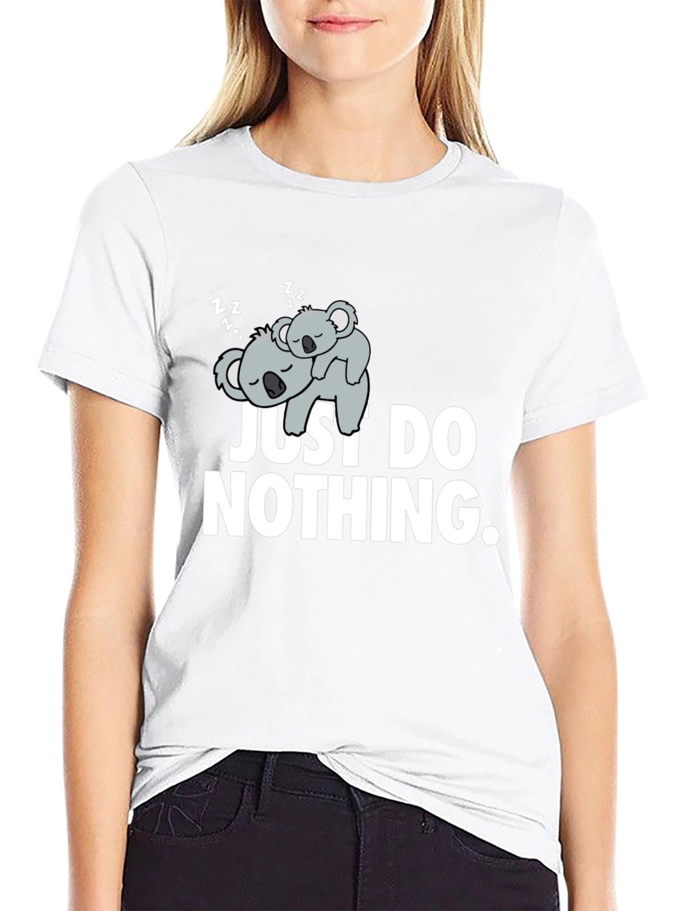 Lazy Koala Graphic T-Shirt - Just Do Nothing