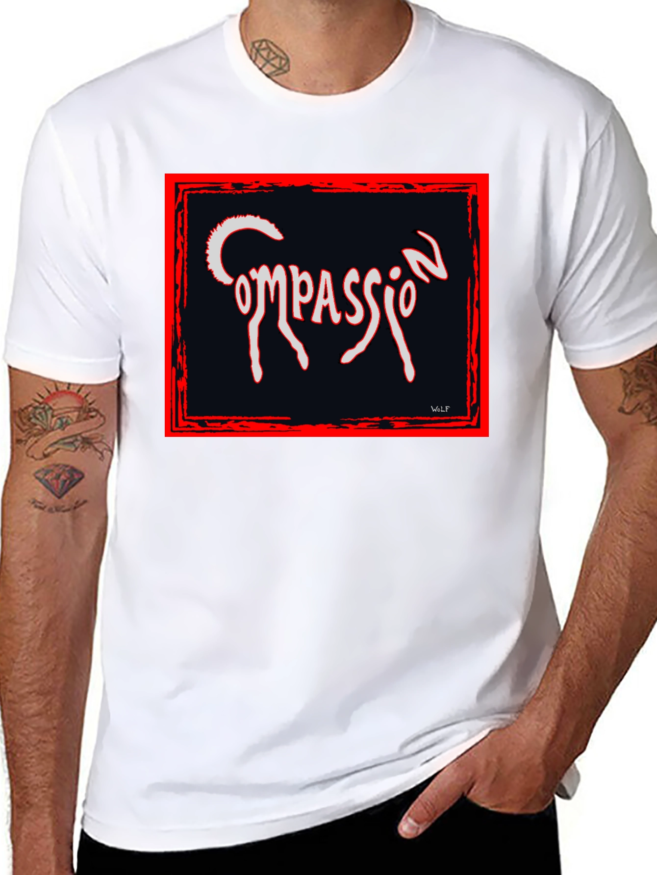 Compassion Graphic Tee - Black Unique Design