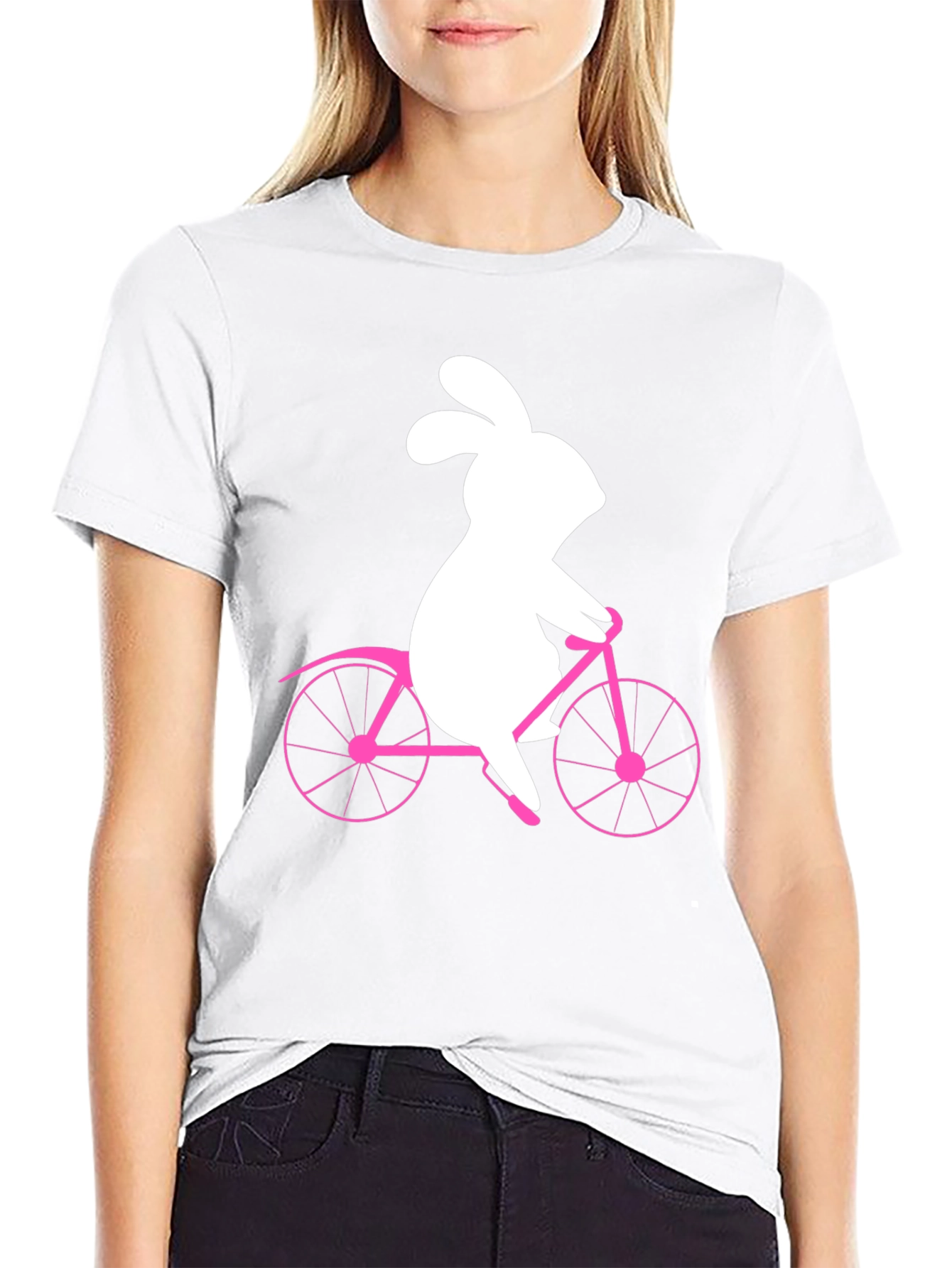 Bunny on Bike Graphic Tee - Black T-Shirt
