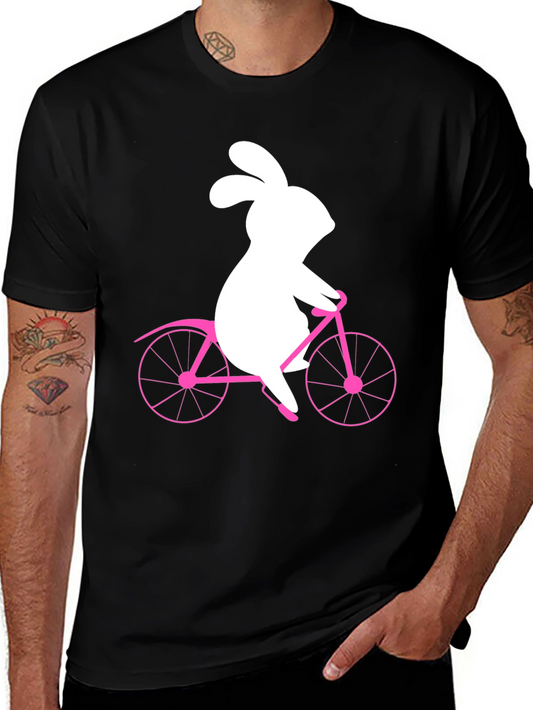 Bunny on Bike Graphic Tee - Black T-Shirt