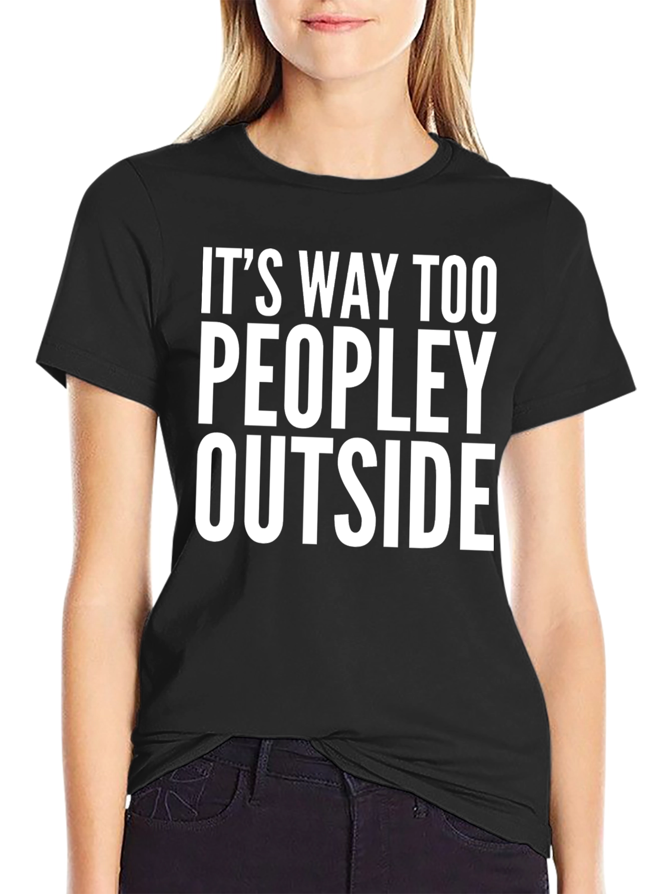 Funny Introvert T-Shirt - Too Peopley Outside Tee