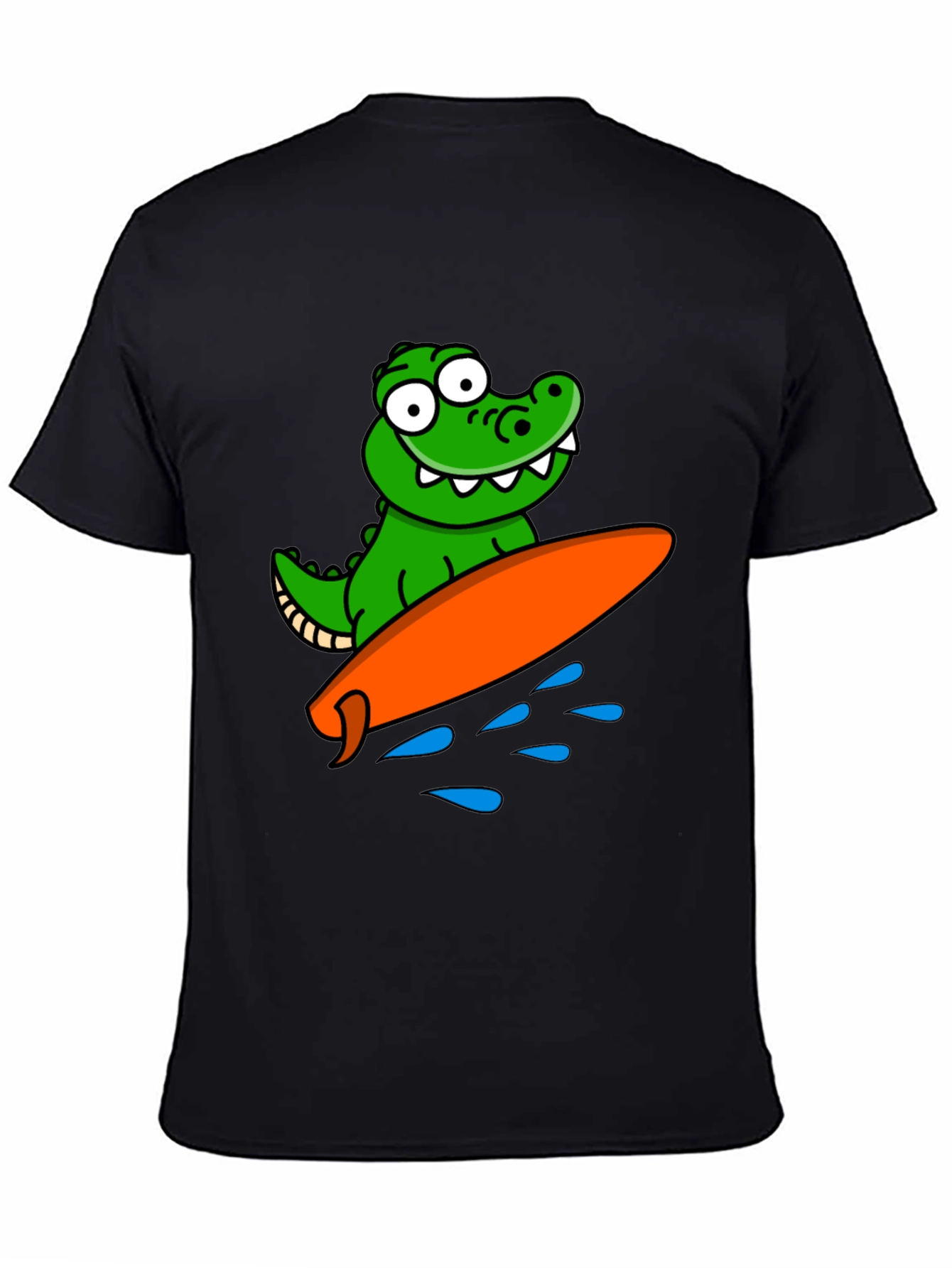 Cartoon Alligator Surfing Graphic Tee