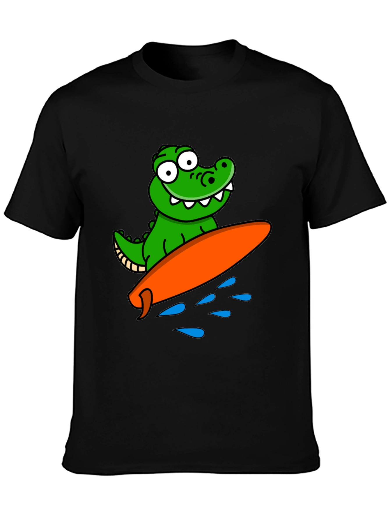 Cartoon Alligator Surfing Graphic Tee
