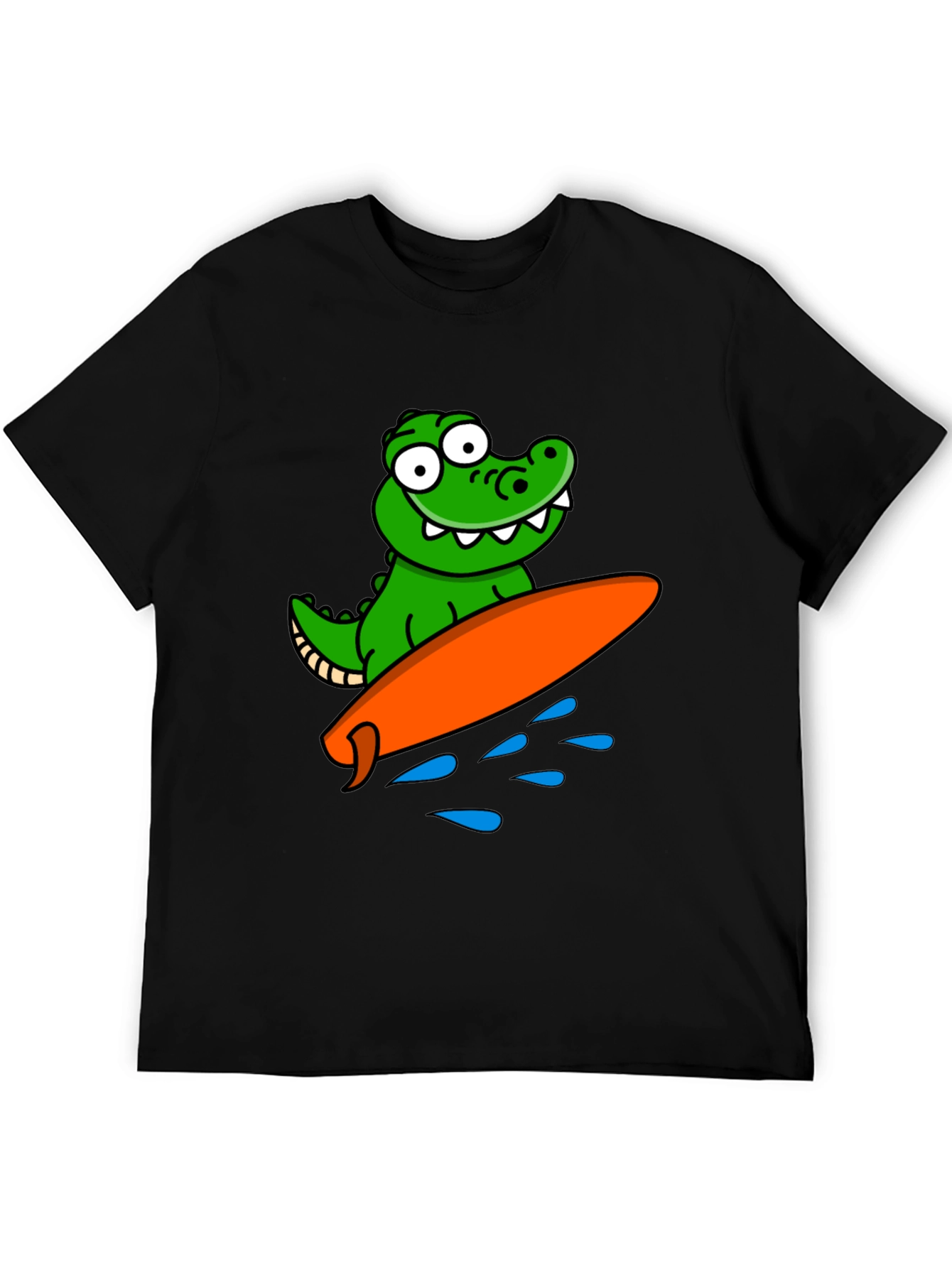 Cartoon Alligator Surfing Graphic Tee