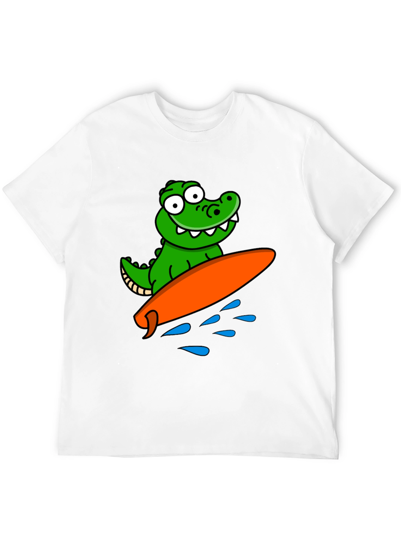 Cartoon Alligator Surfing Graphic Tee