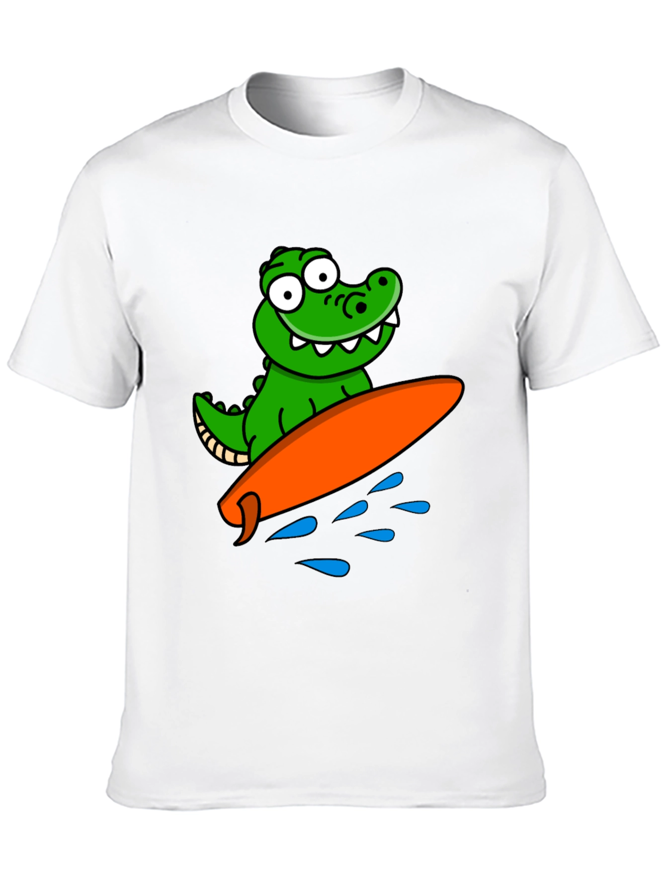 Cartoon Alligator Surfing Graphic Tee