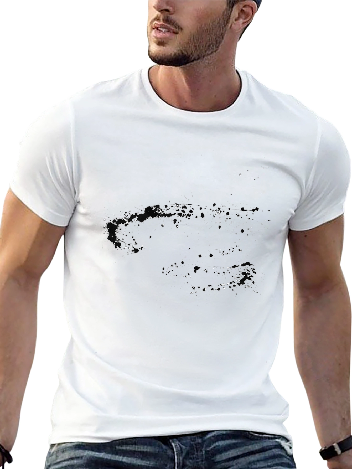 Abstract Galaxy Black Graphic Tee