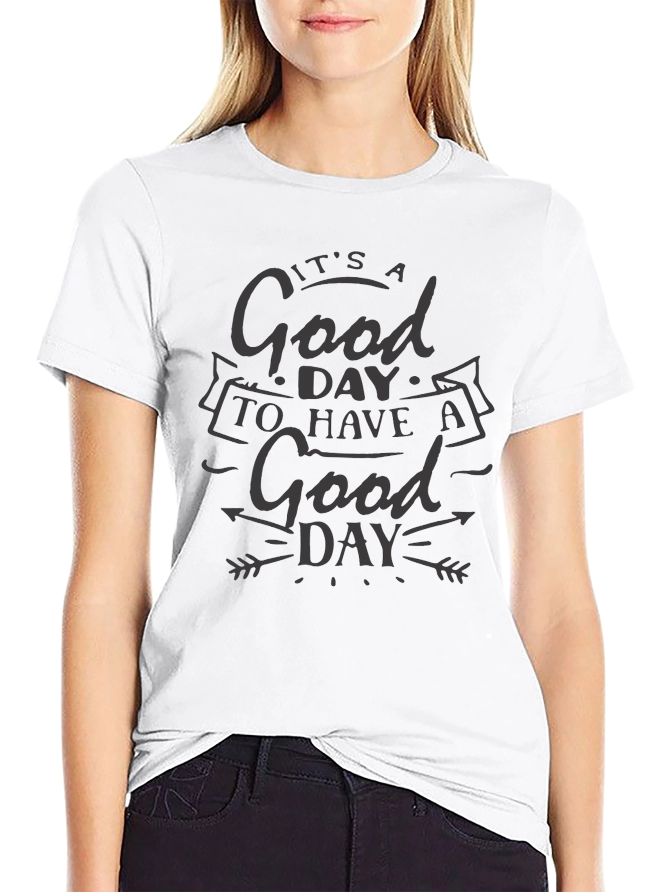 Its a Good Day T-Shirt Black Tee Positive Vibes