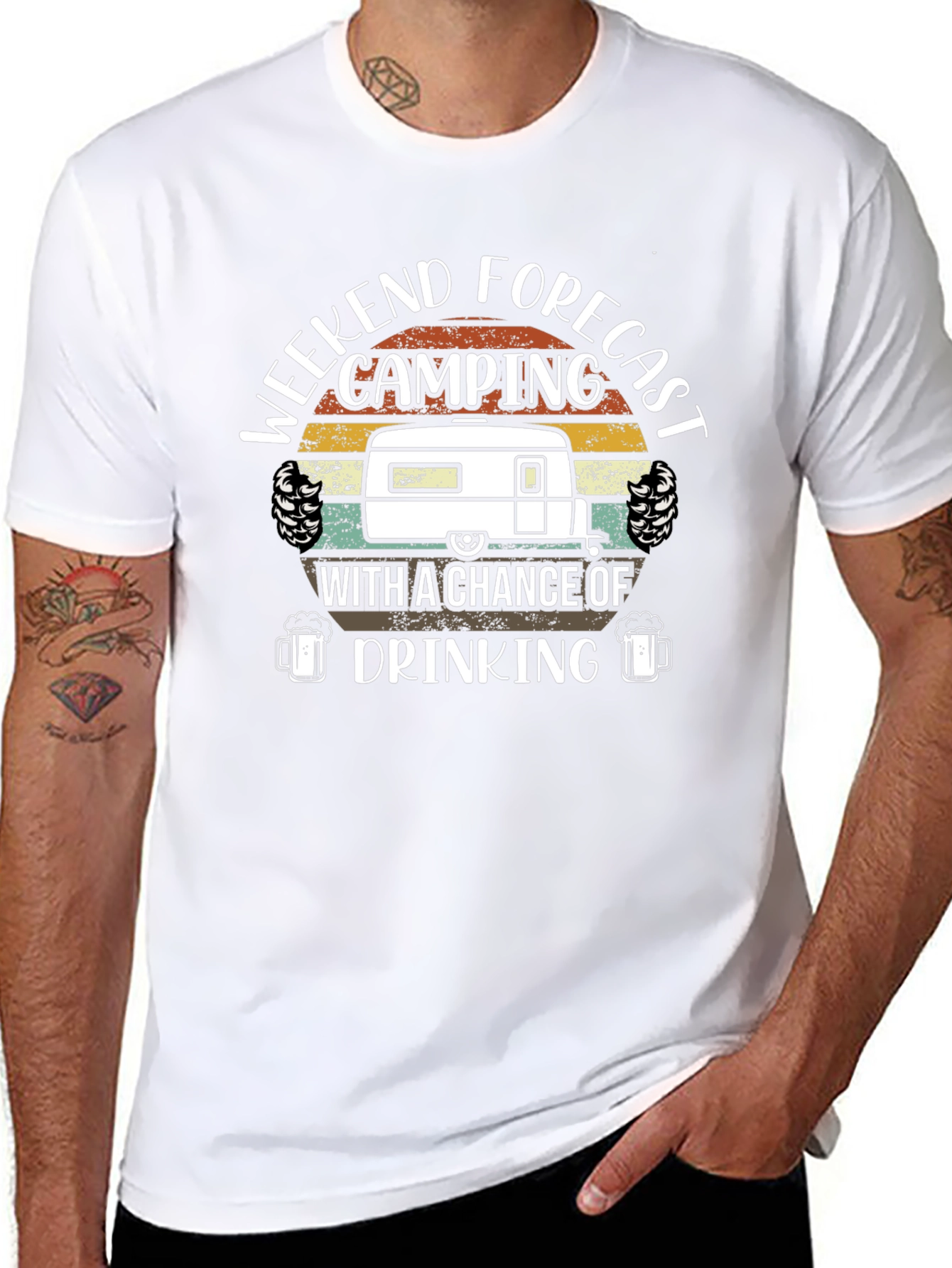 Weekend Forecast Camping & Drinking T-Shirt