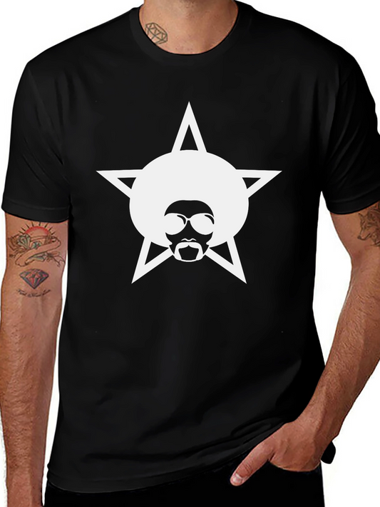 Funky Star Afro Graphic Tee - Black