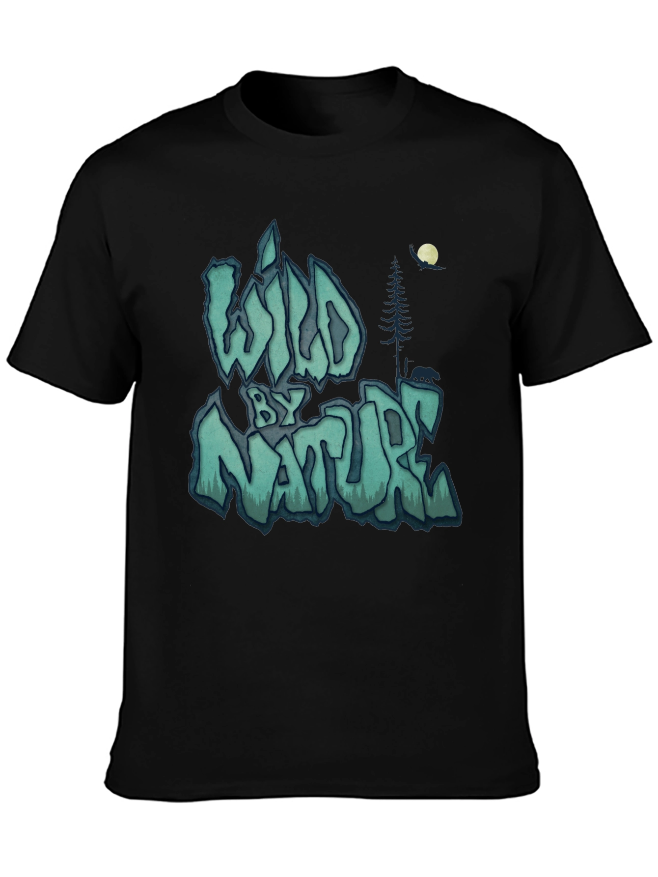 Wild by Nature Graphic Print Black T-Shirt