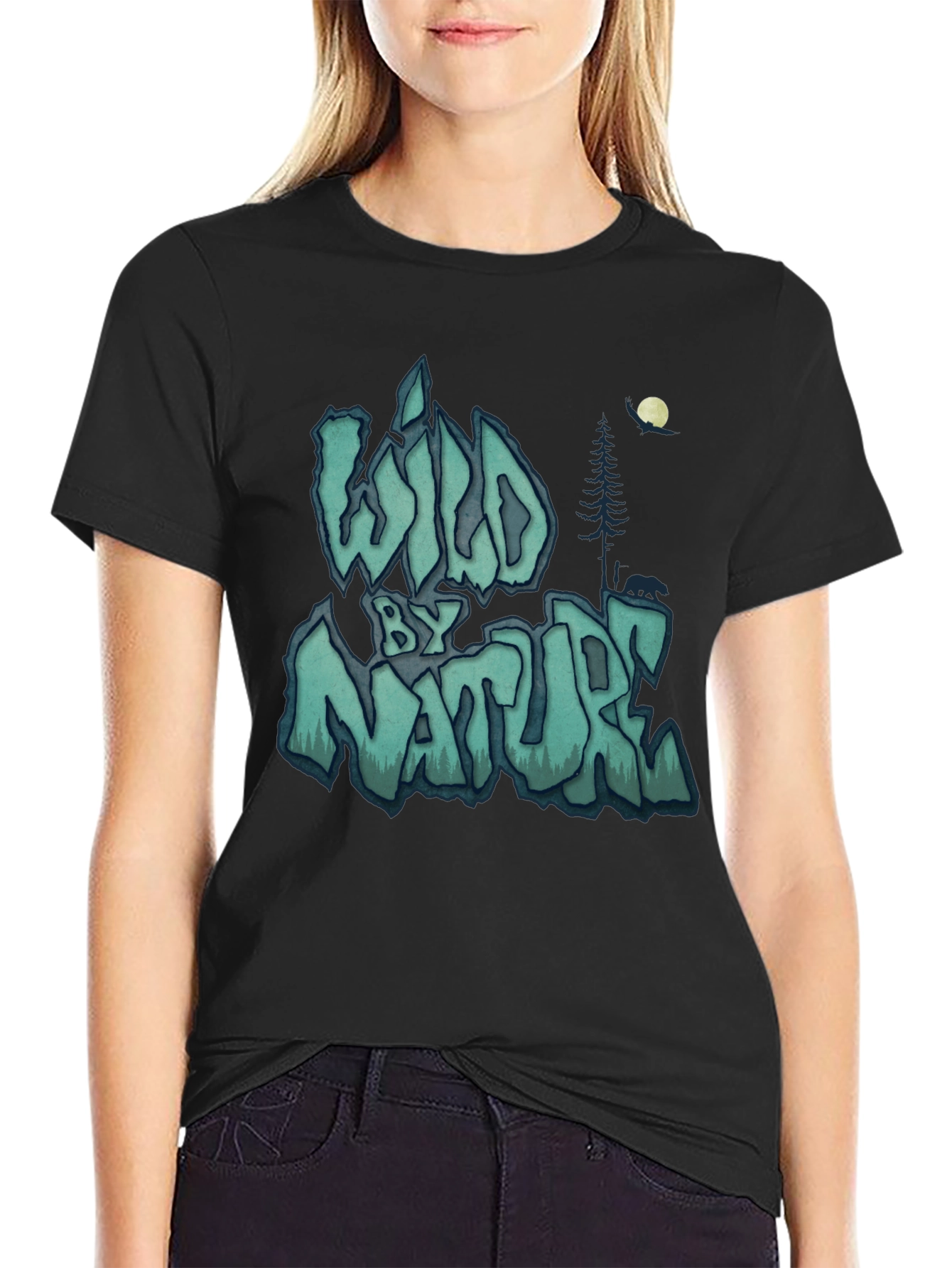 Wild by Nature Graphic Print Black T-Shirt