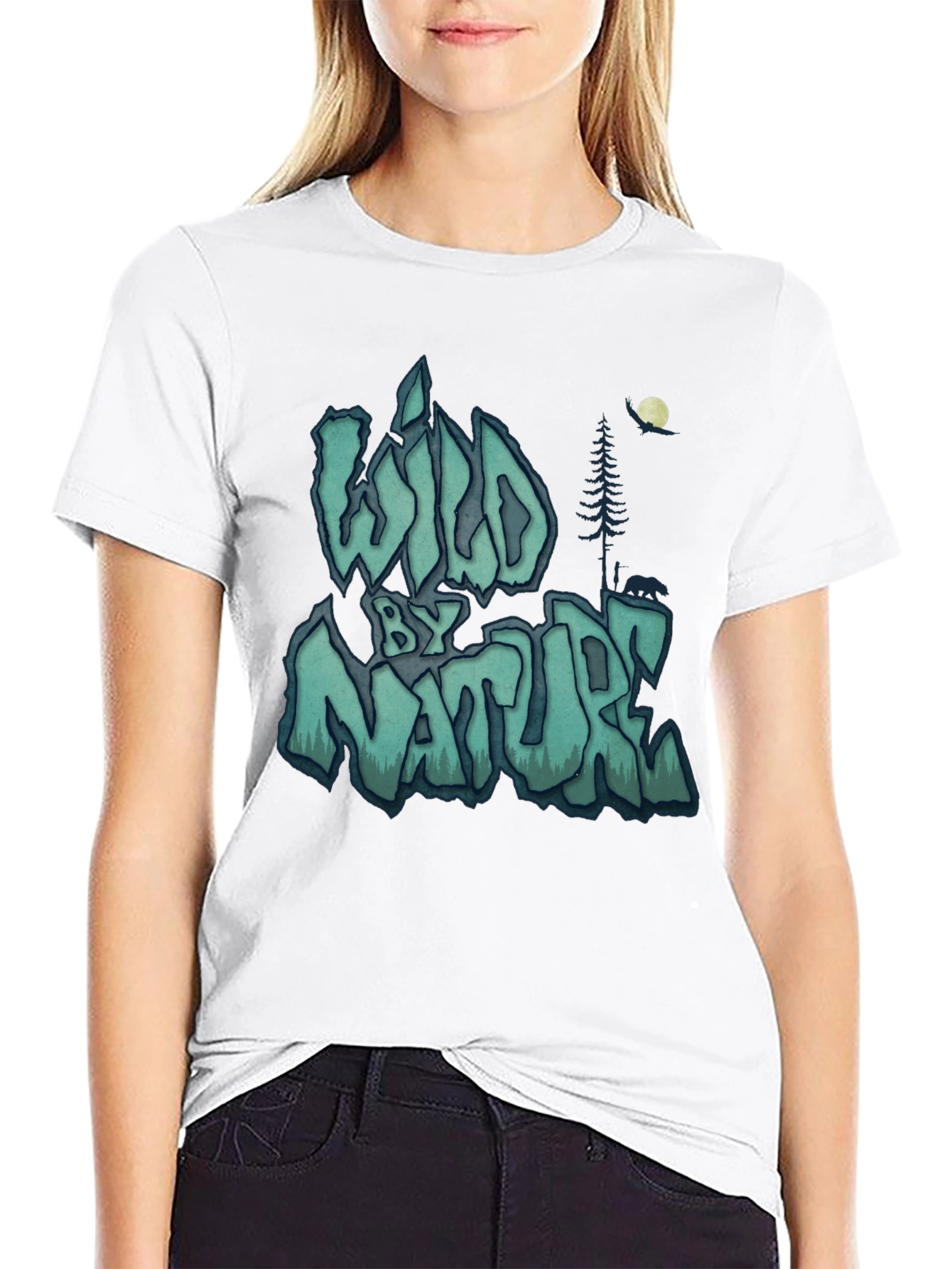 Wild by Nature Graphic Print Black T-Shirt