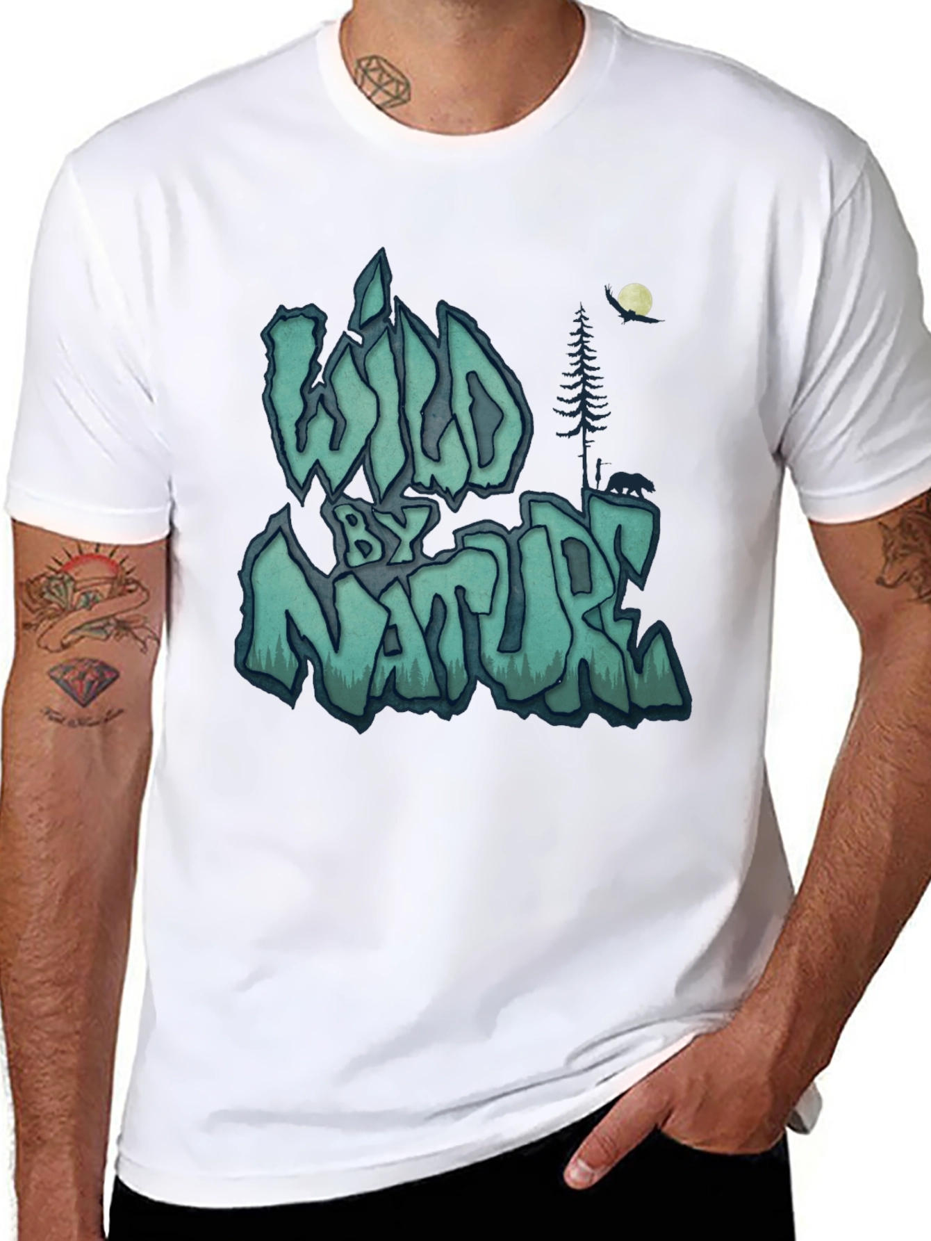 Wild by Nature Graphic Print Black T-Shirt