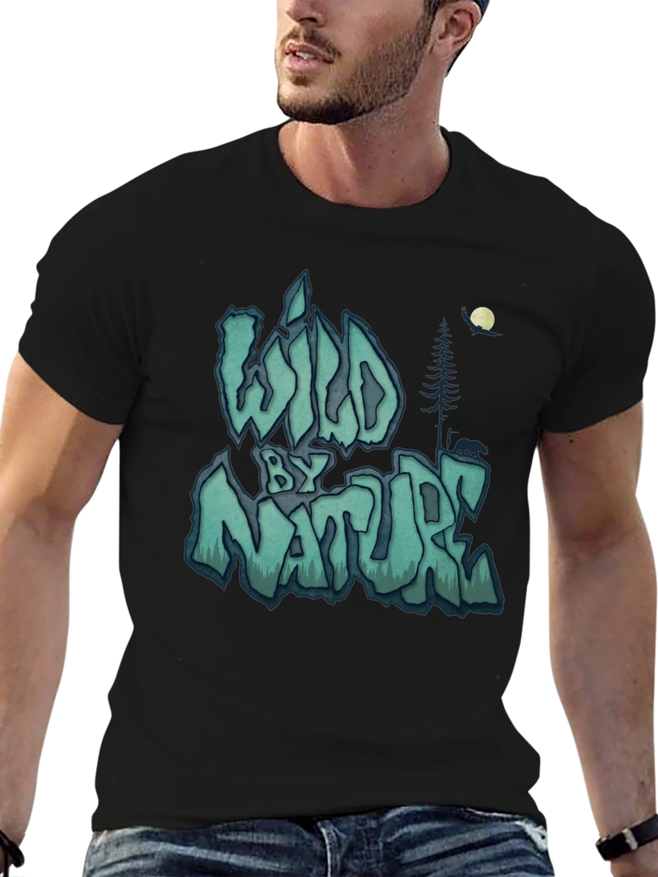 Wild by Nature Graphic Print Black T-Shirt
