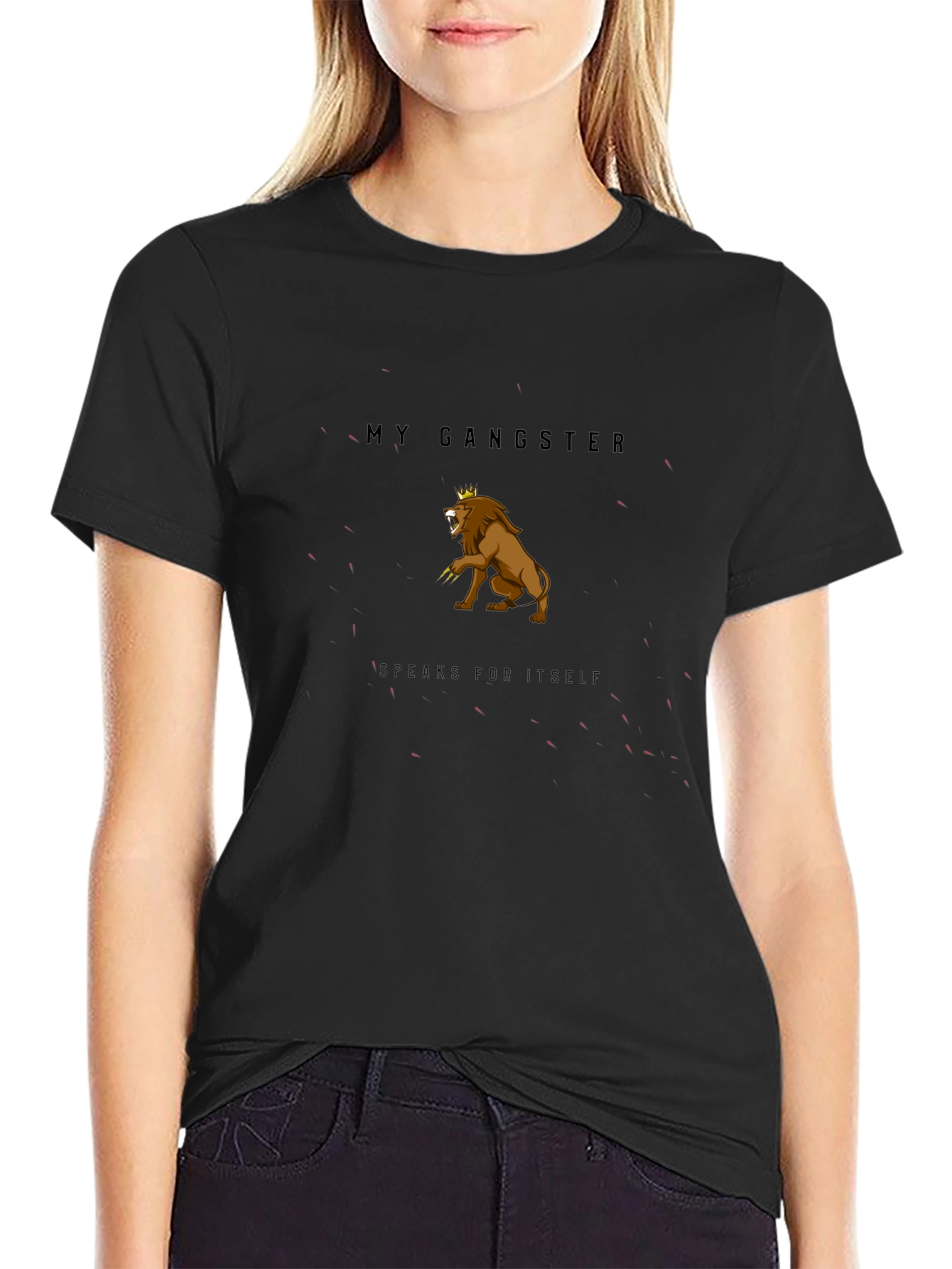My Gangster Lion Graphic Tee - Black