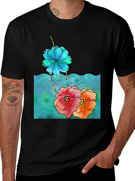 Floral Watercolor Graphic Print T-Shirt