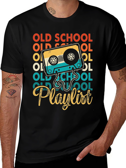 Old School Playlist Retro Cassette Tape T-Shirt