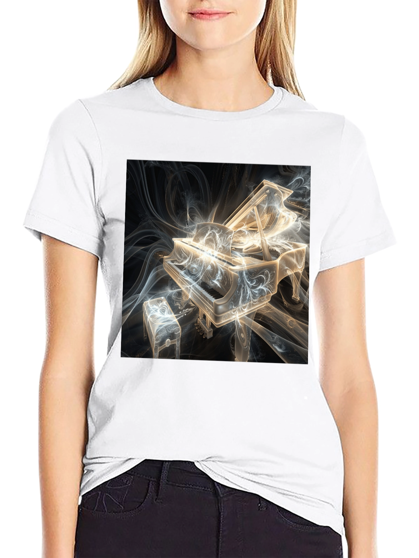 Abstract Piano Graphic Tee - Musicians Style