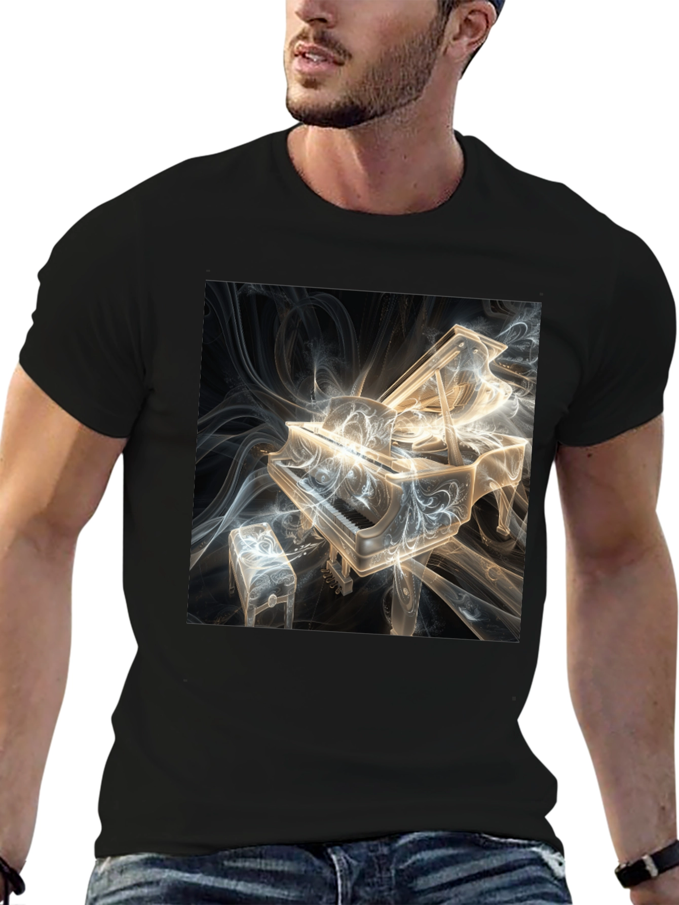 Abstract Piano Graphic Tee - Musicians Style