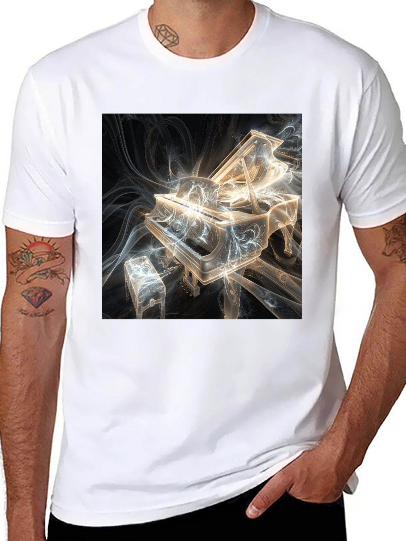 Abstract Piano Graphic Tee - Musicians Style