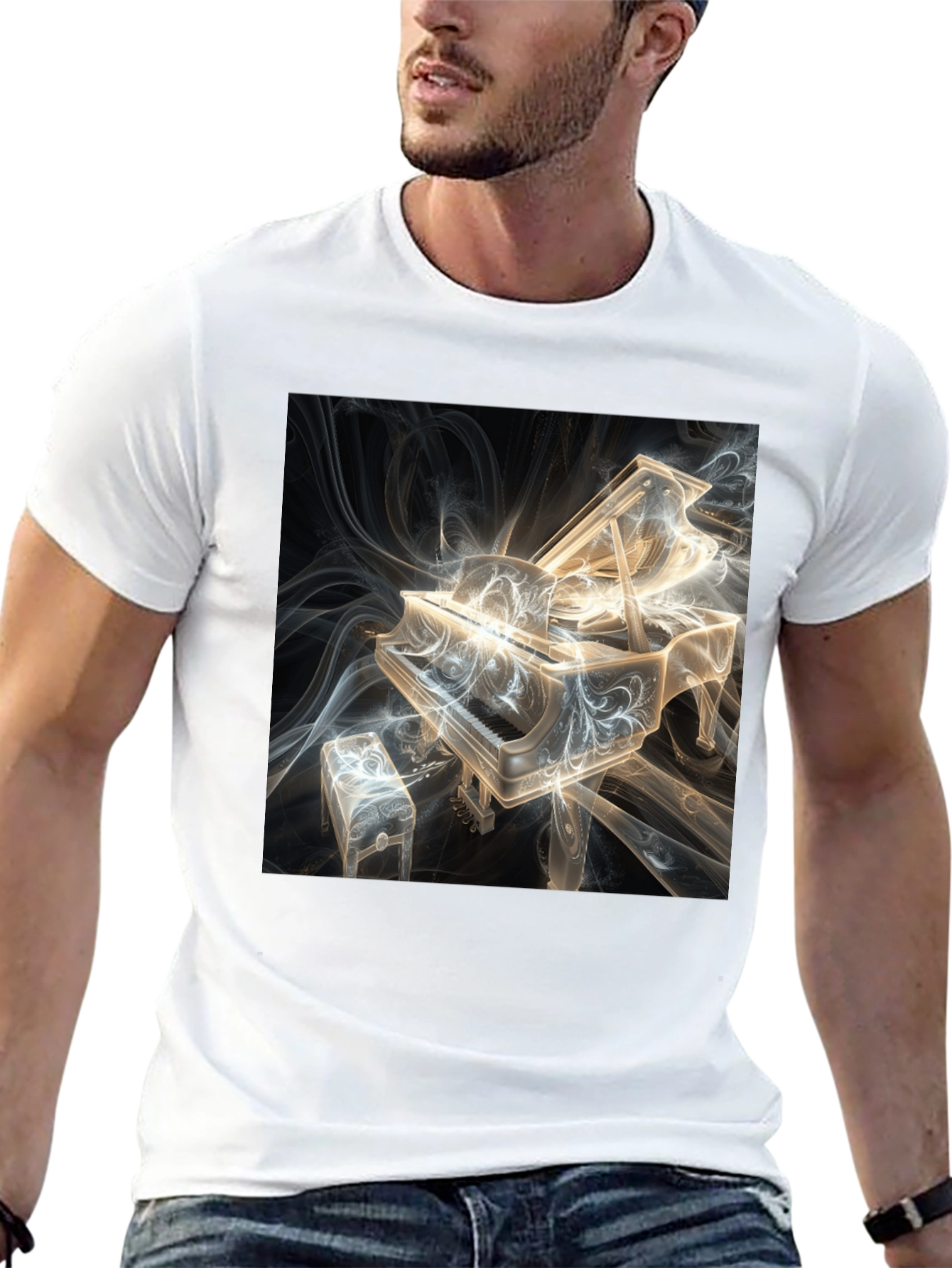 Abstract Piano Graphic Tee - Musicians Style