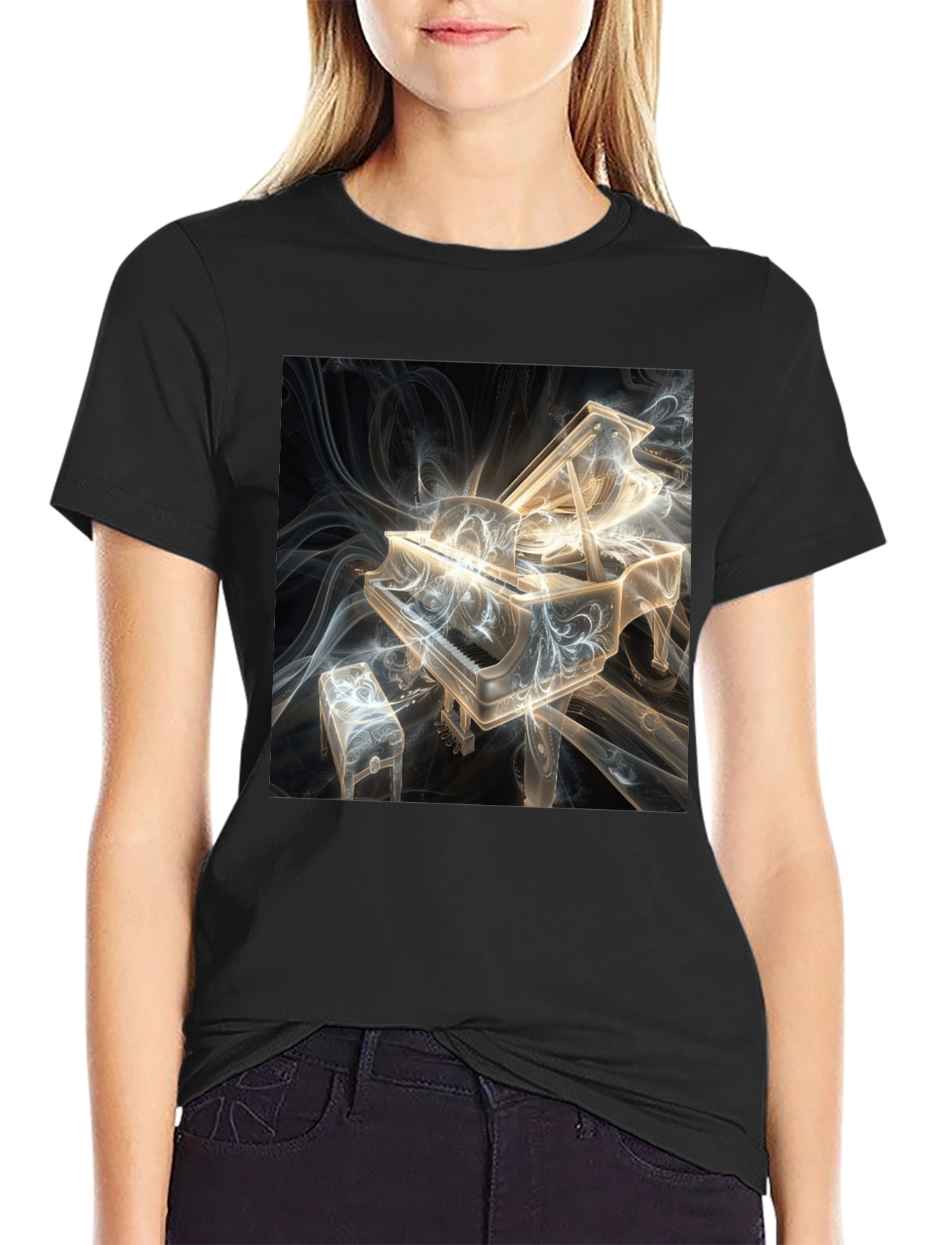 Abstract Piano Graphic Tee - Musicians Style