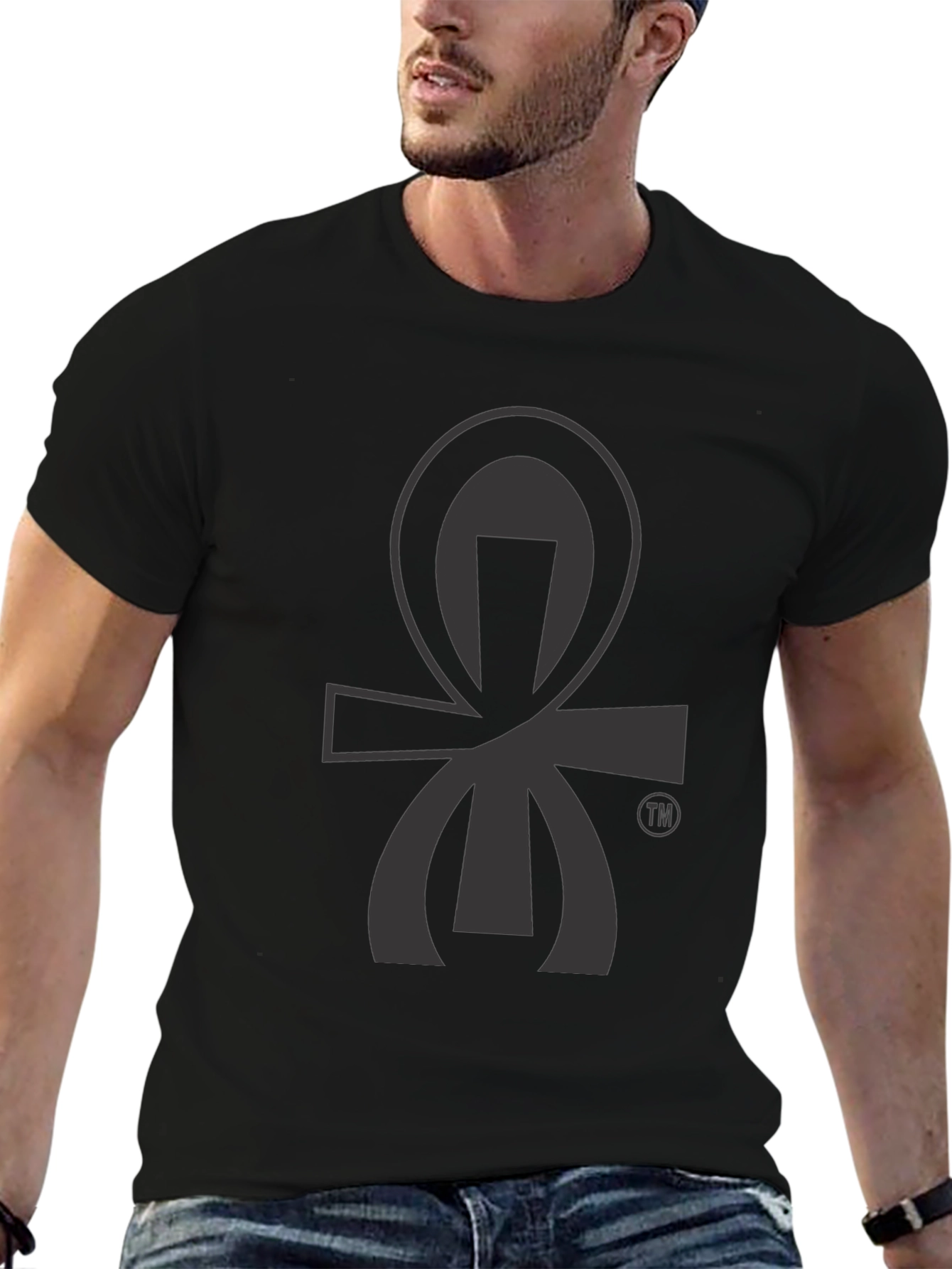 Black Graphic Tee - Unique Symbol Design