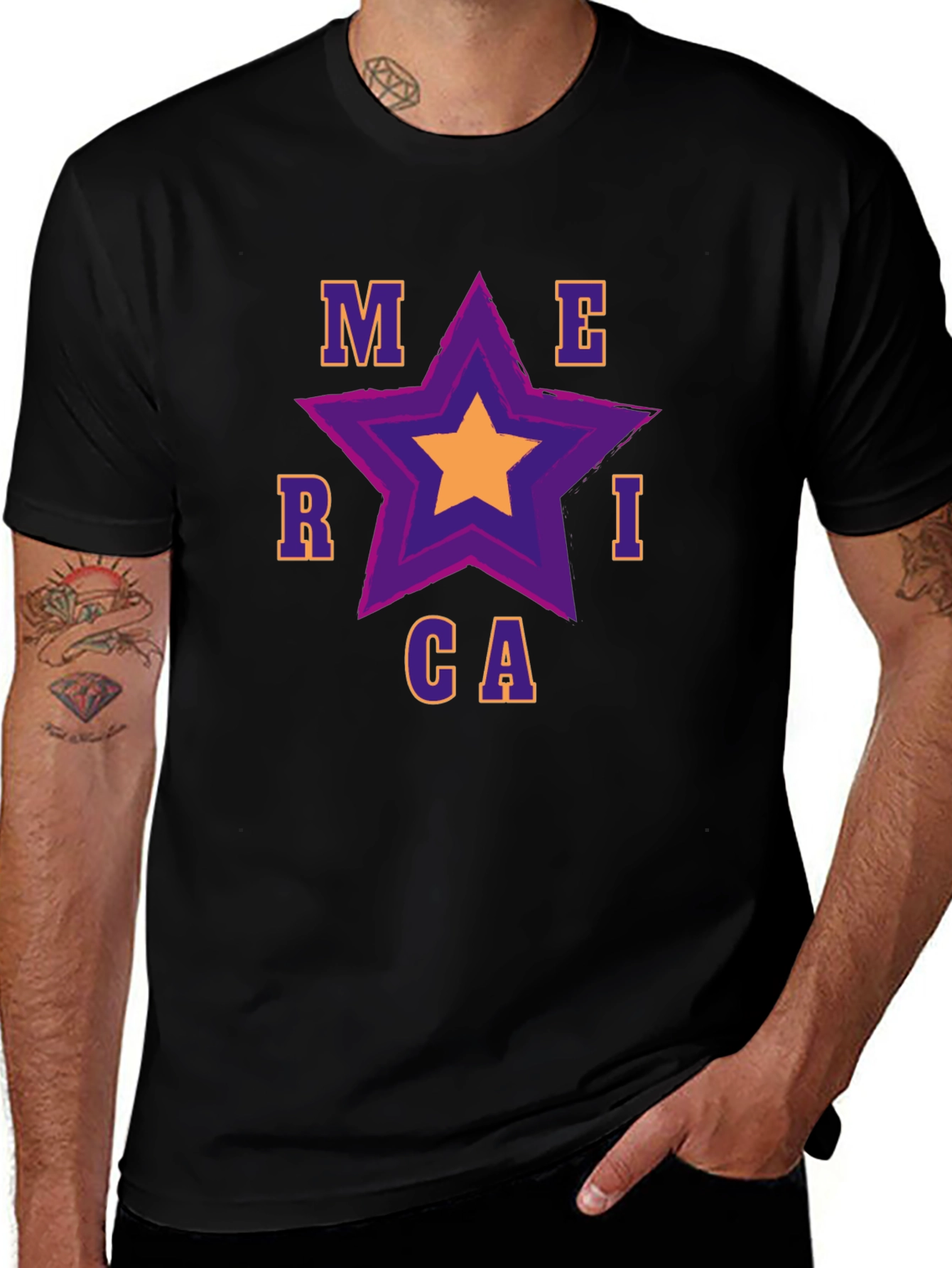 Merica Star Graphic Tee - Patriotic Pride