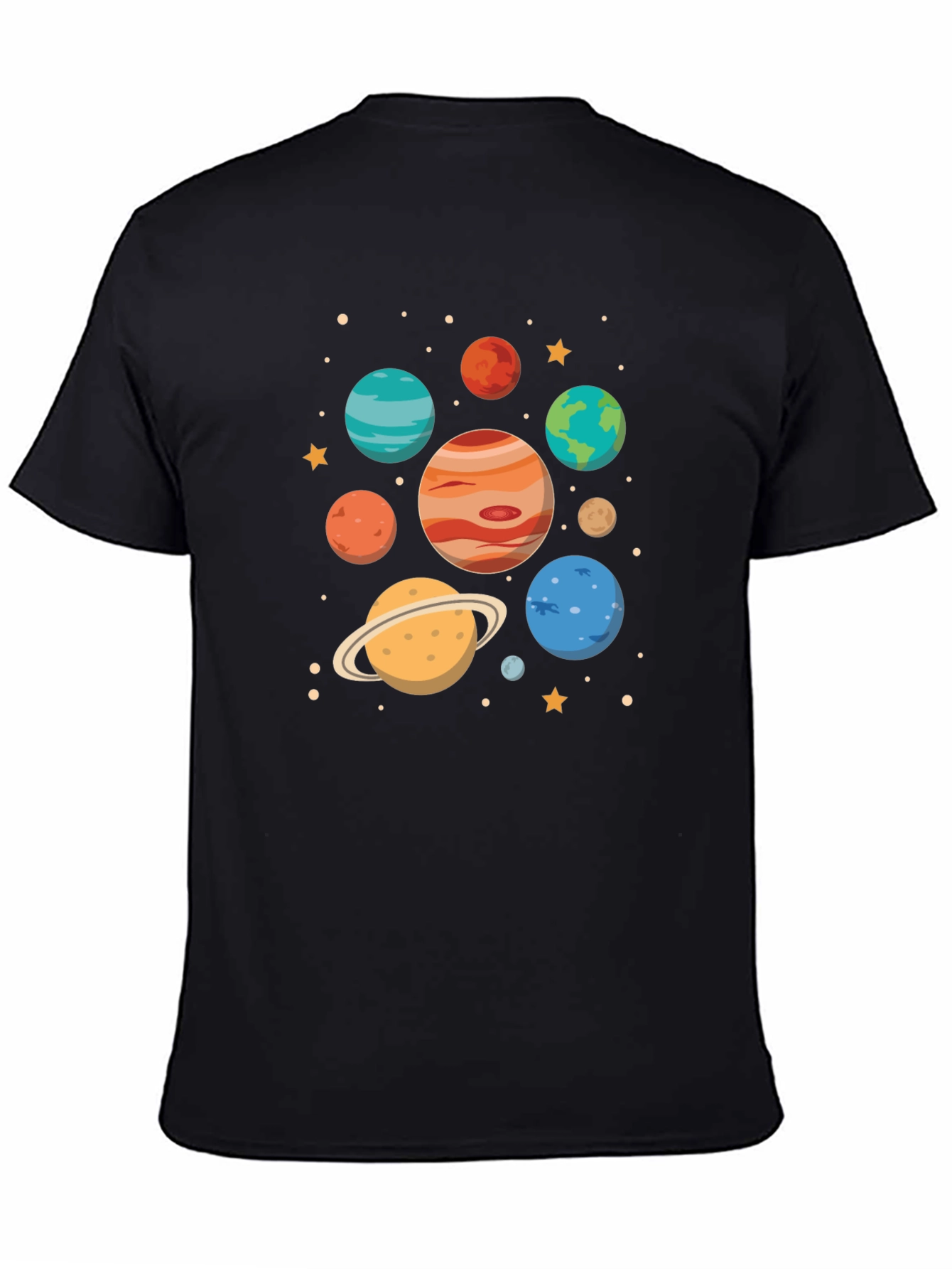 Cosmic Planets Graphic Tee - Black