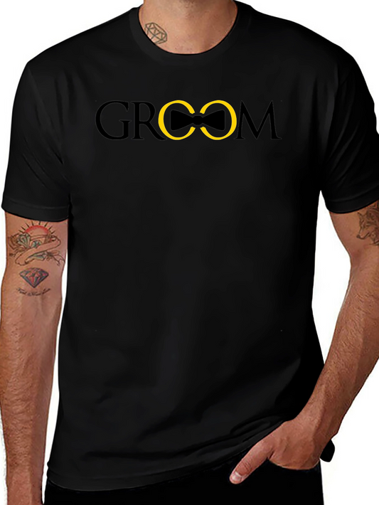 Groom Bowtie Graphic T-Shirt - Black