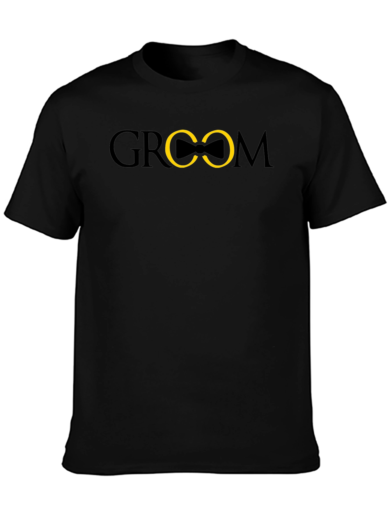 Groom Bowtie Graphic T-Shirt - Black