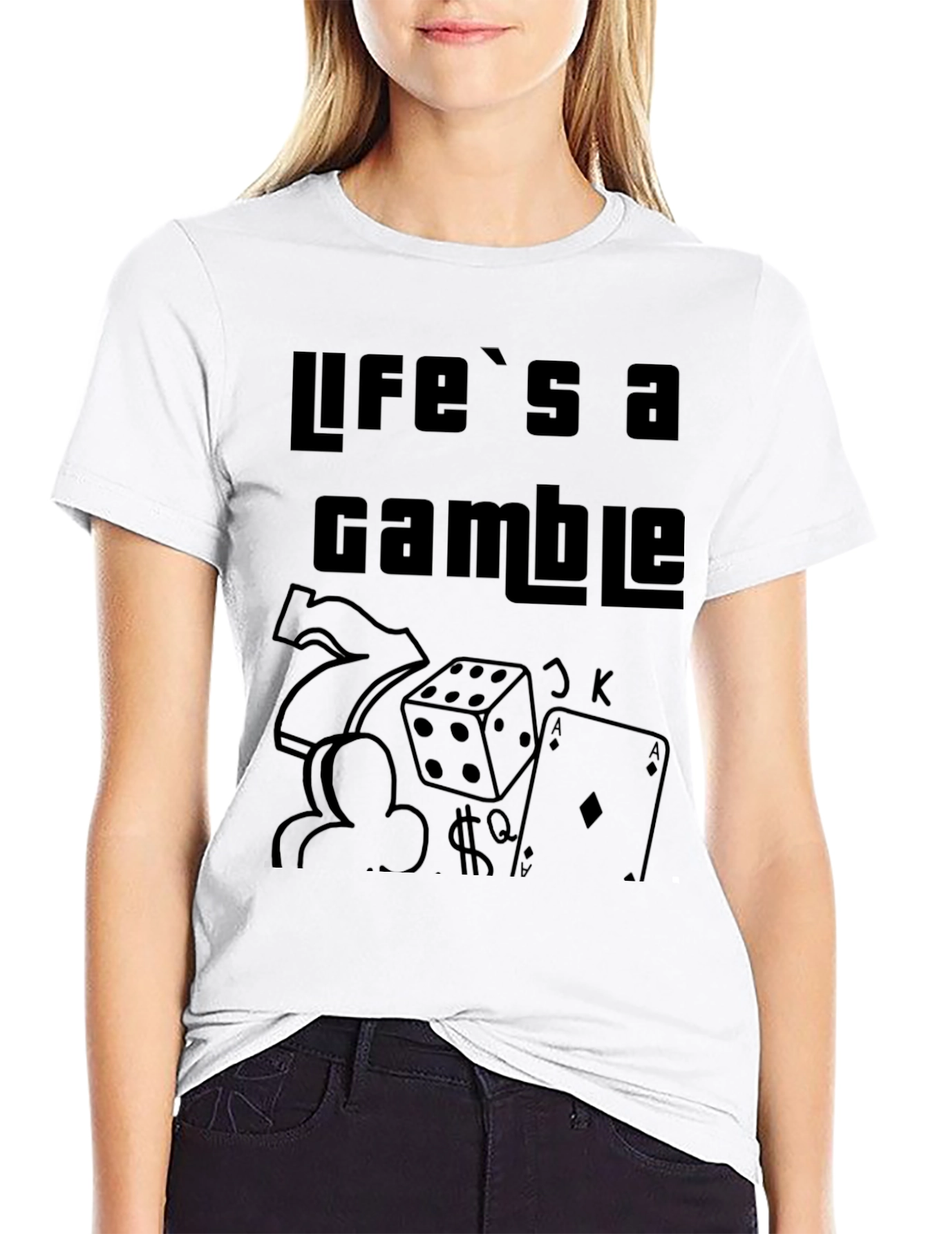 Lifes a Gamble Graphic Print Mens Tee