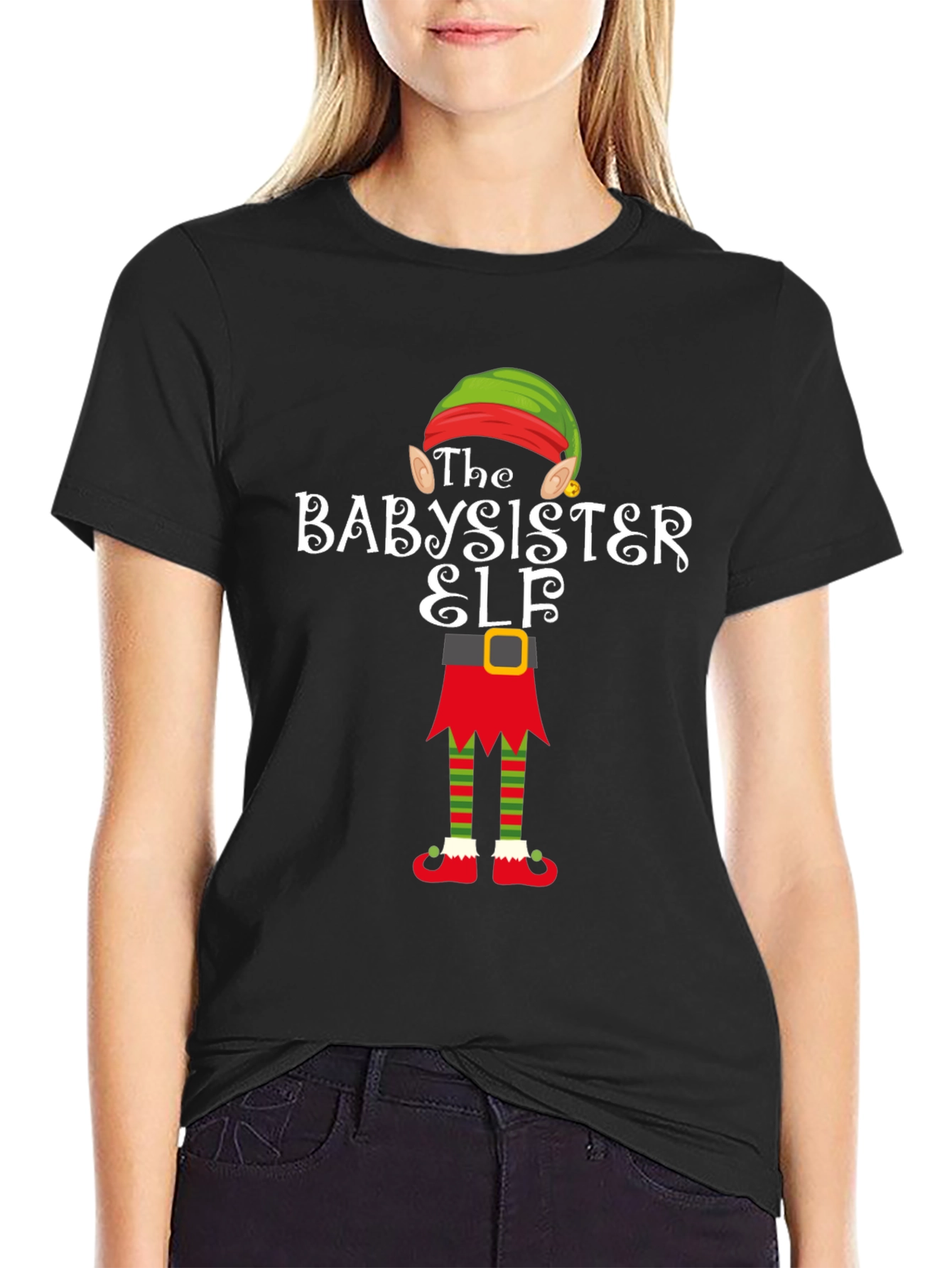 Babysister Elf Holiday T-Shirt