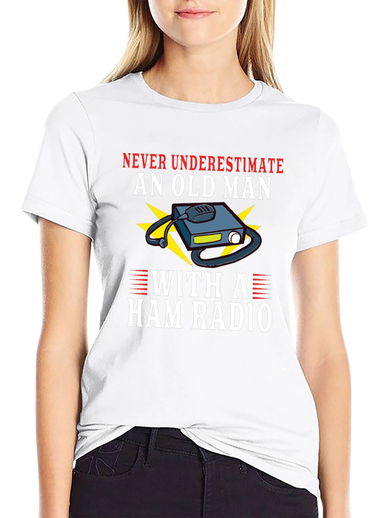Never Underestimate Ham Radio Old Man T-Shirt