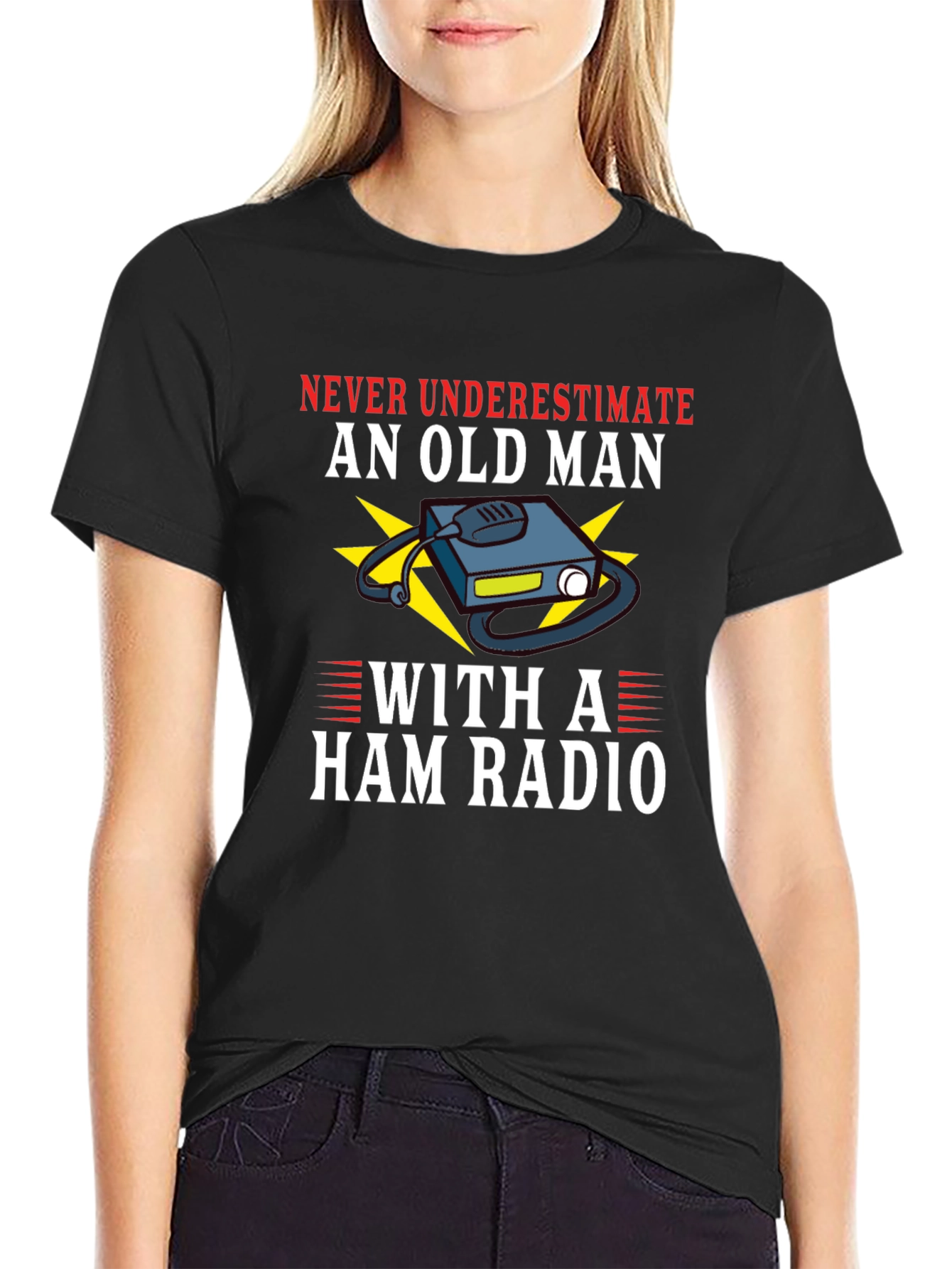 Never Underestimate Ham Radio Old Man T-Shirt
