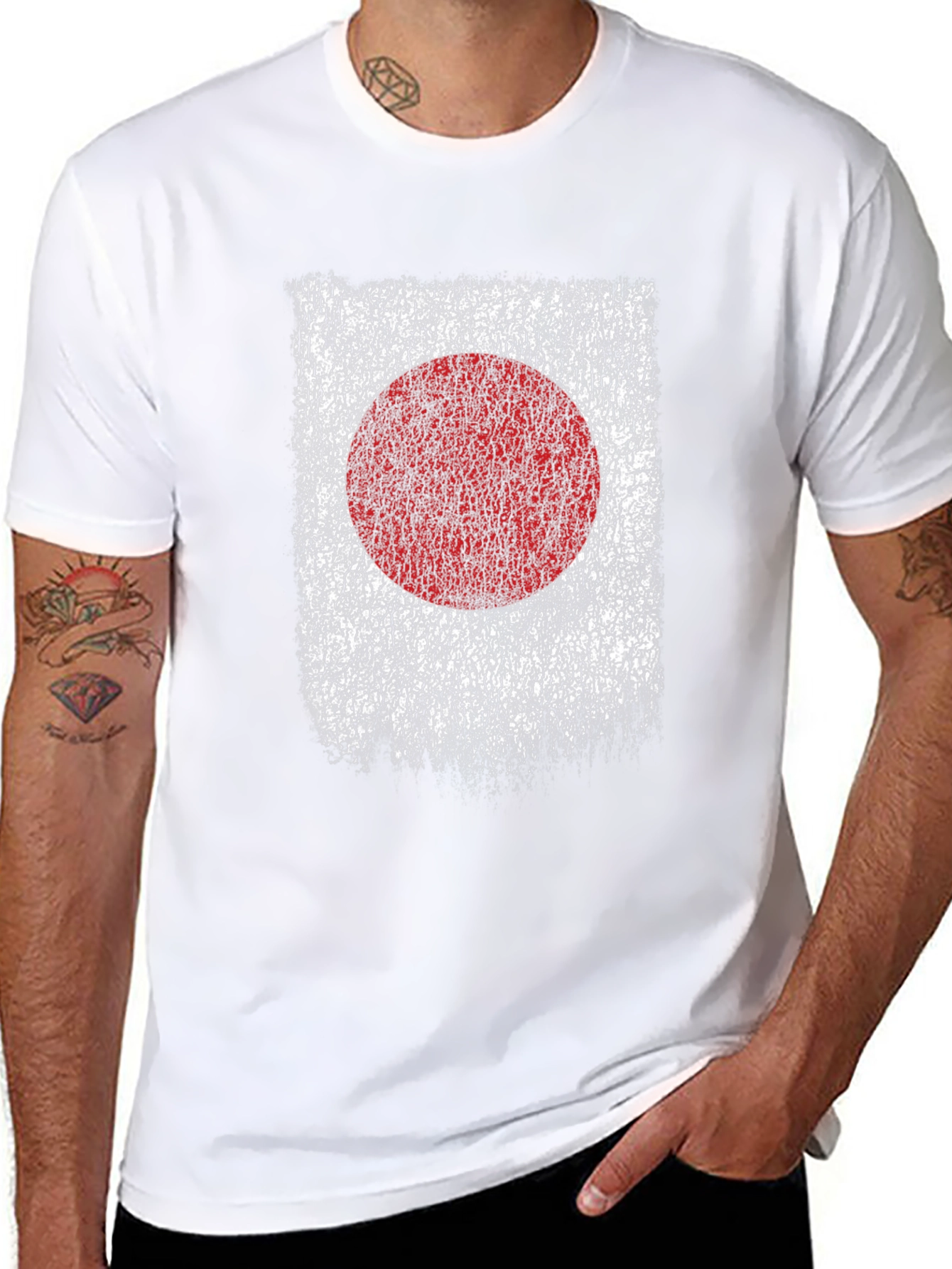 Japanese Flag Distressed T-Shirt Japan Patriotic Graphic Tee