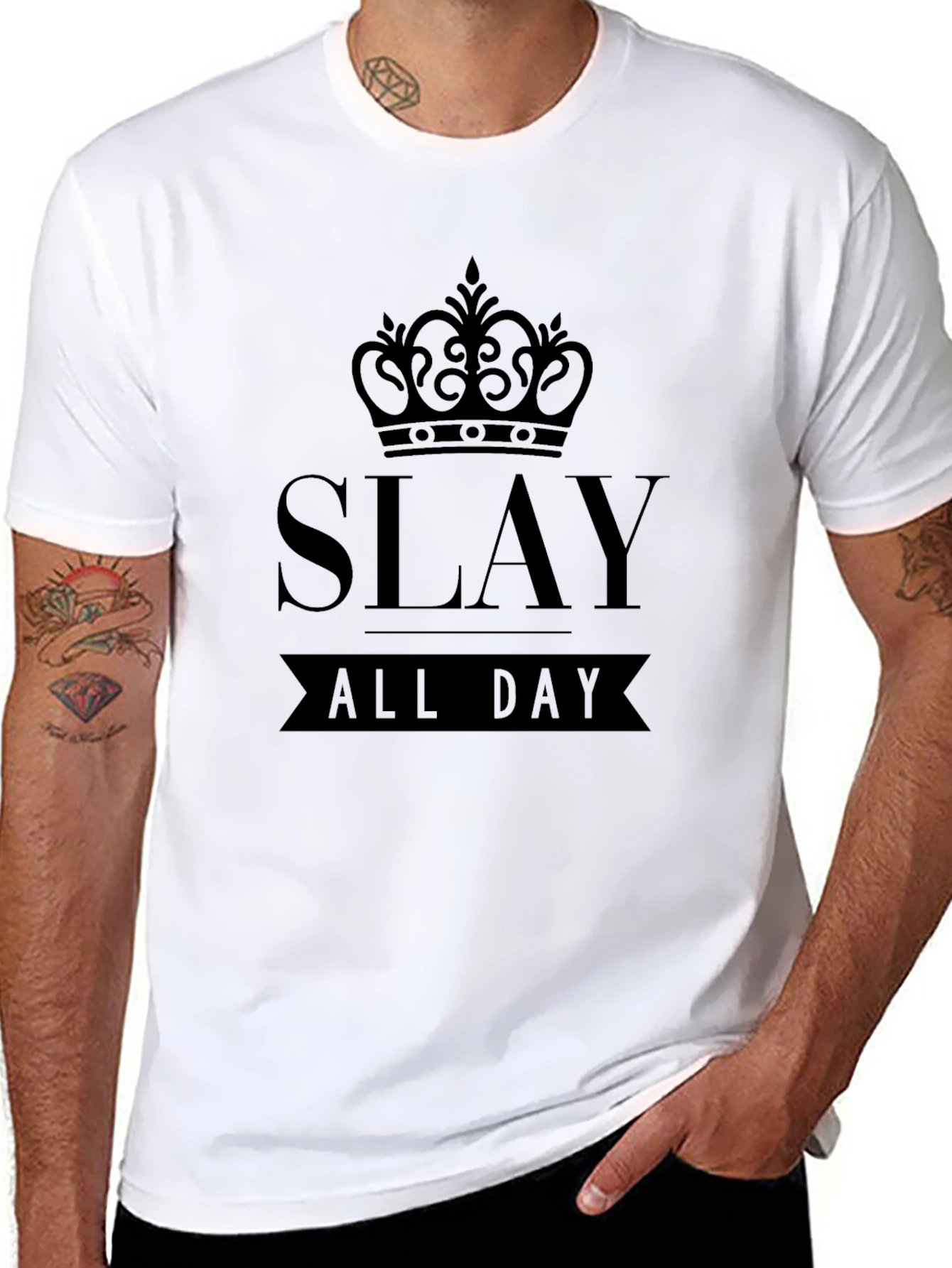 Slay All Day Graphic Tee - Mens Black T-Shirt