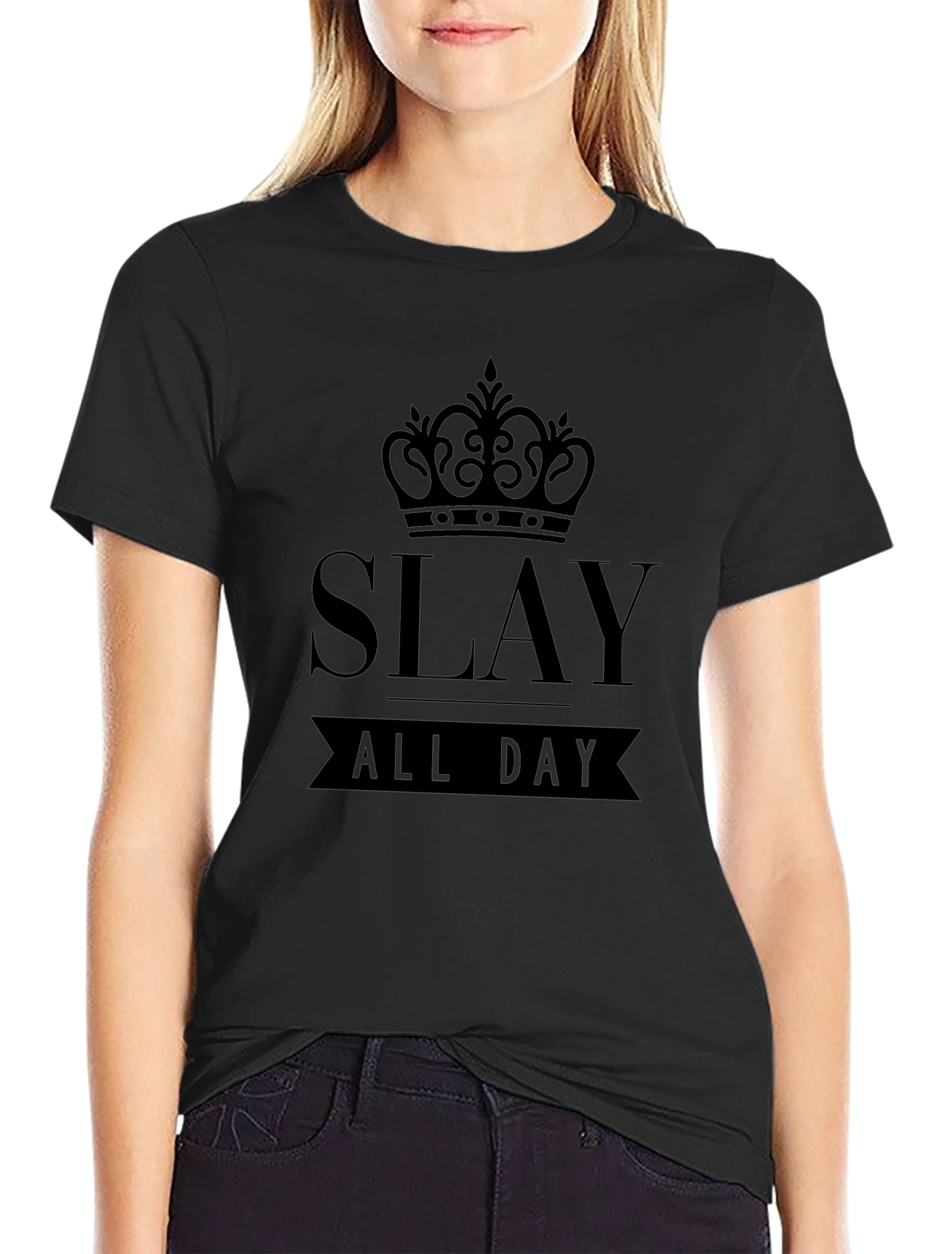 Slay All Day Graphic Tee - Mens Black T-Shirt