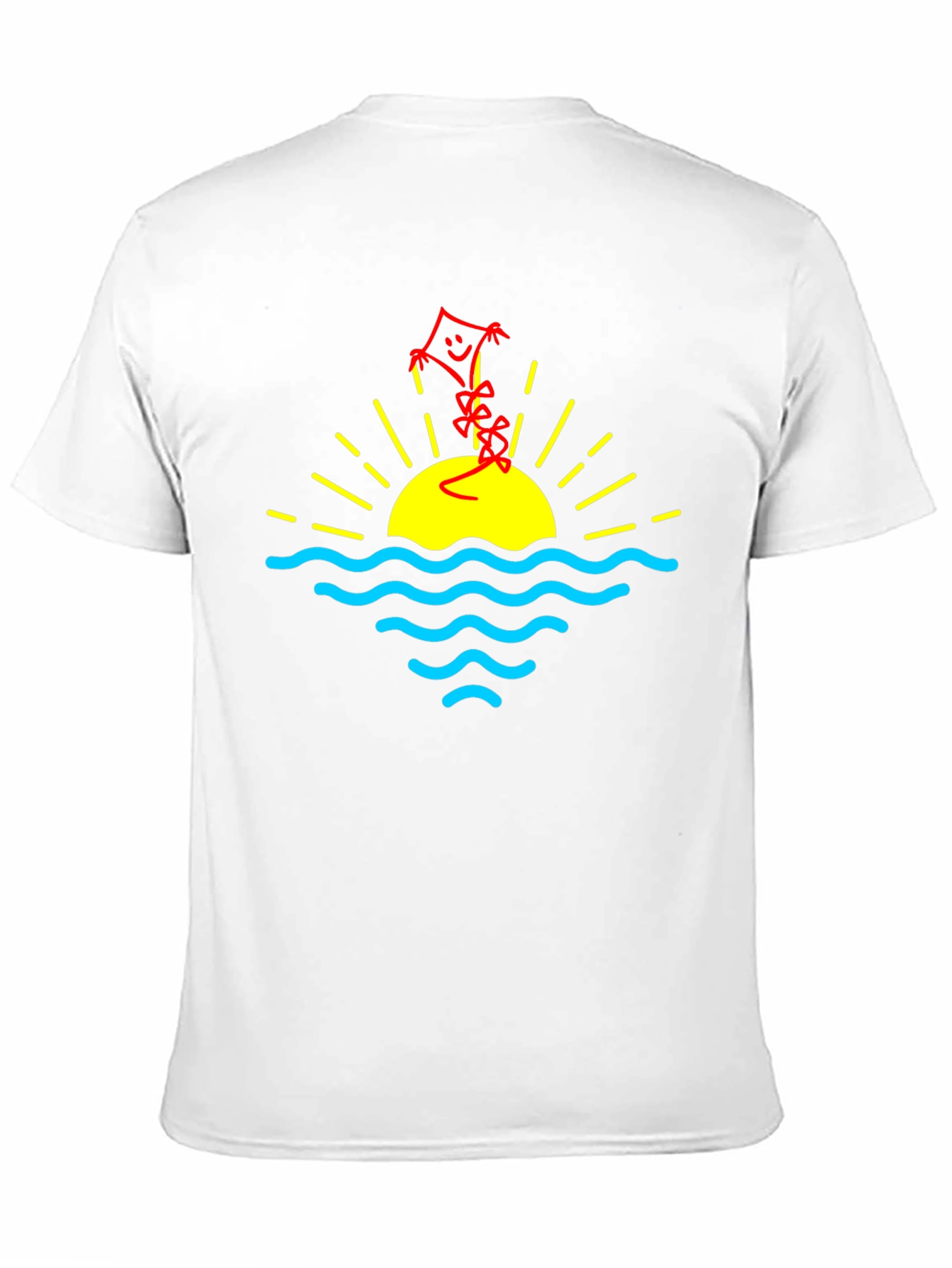 Sunset Kite Graphic Tee - Black Cotton Casual T-Shirt