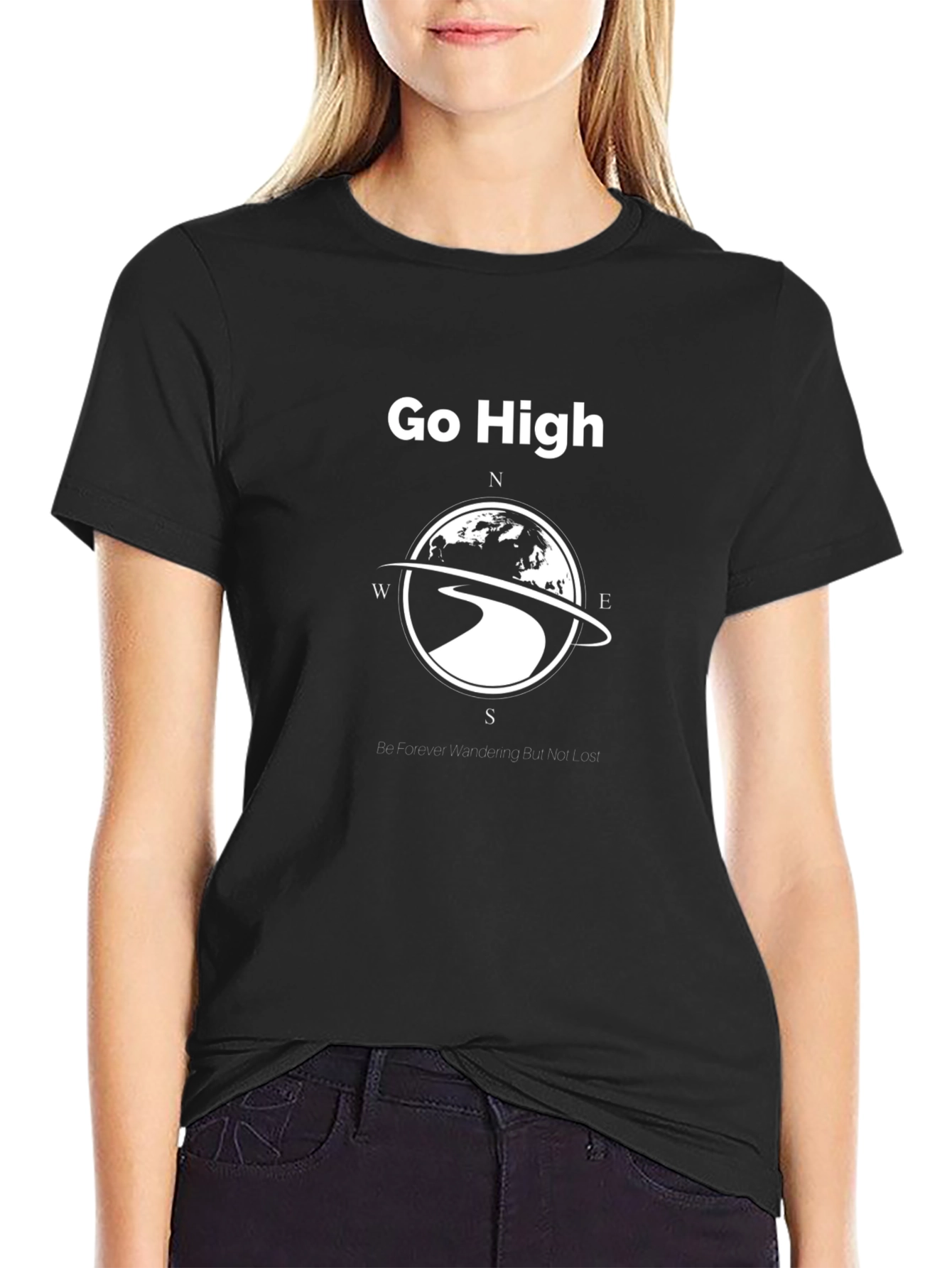 Go High Graphic Tee - Wanderlust Compass Design